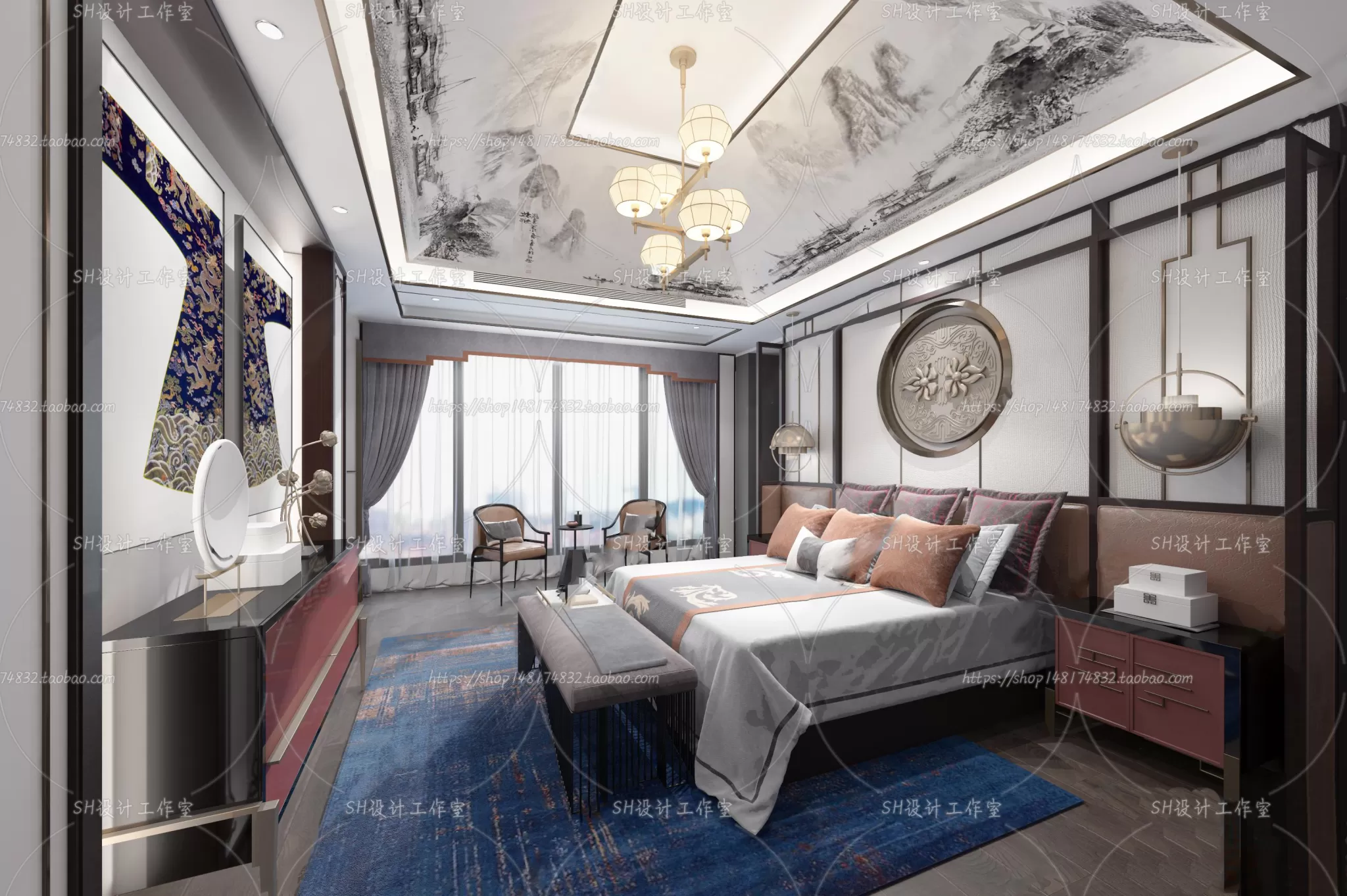 BEDROOM 3D SCENES – VRAY RENDER – 595