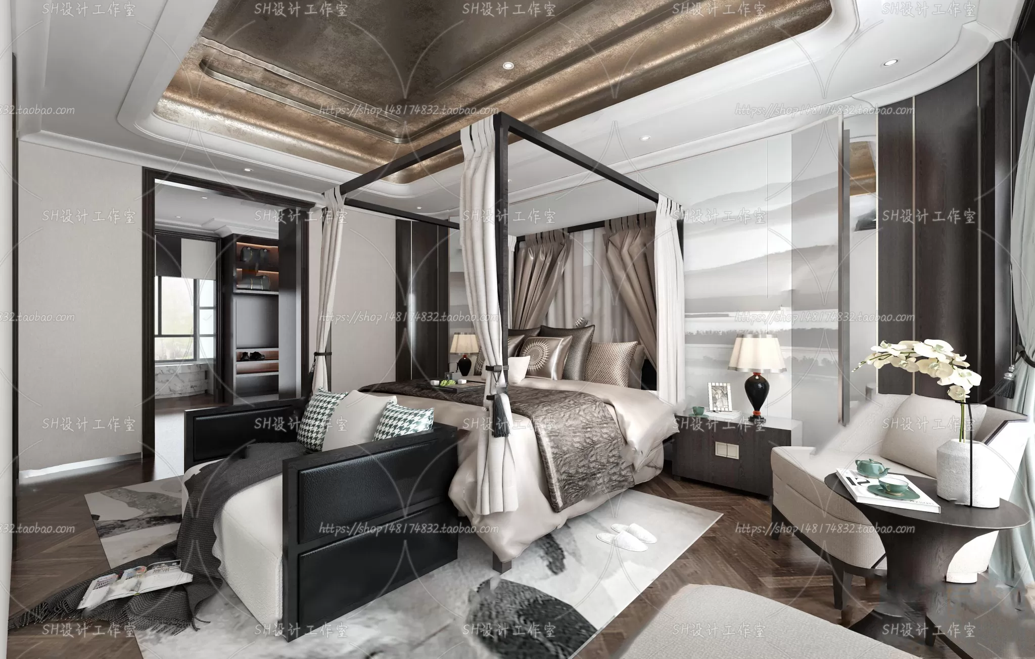 BEDROOM 3D SCENES – VRAY RENDER – 597