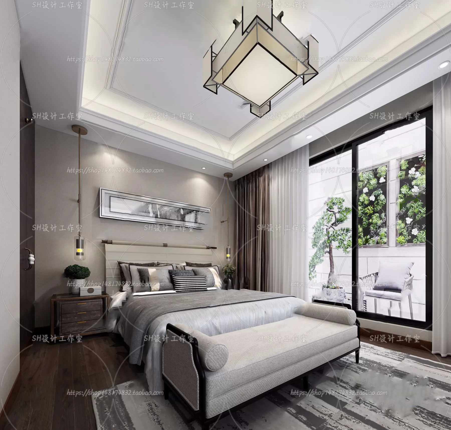 BEDROOM 3D SCENES – VRAY RENDER – 598