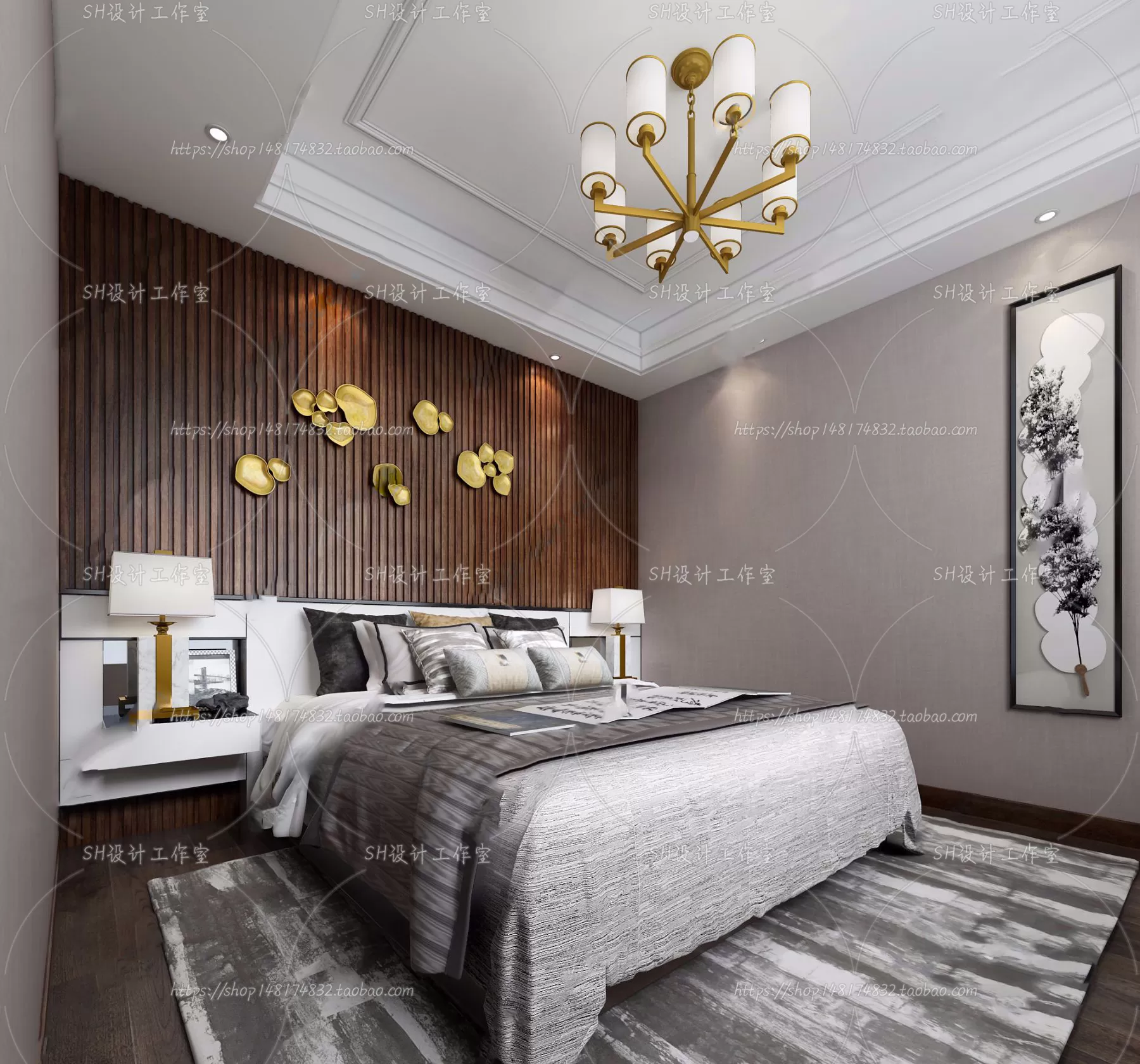 BEDROOM 3D SCENES – VRAY RENDER – 599