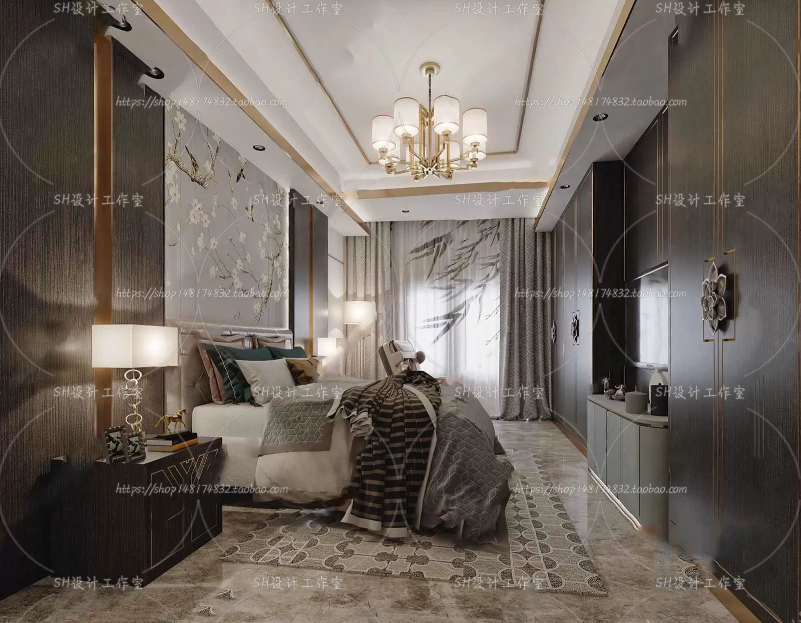 BEDROOM 3D SCENES – VRAY RENDER – 600