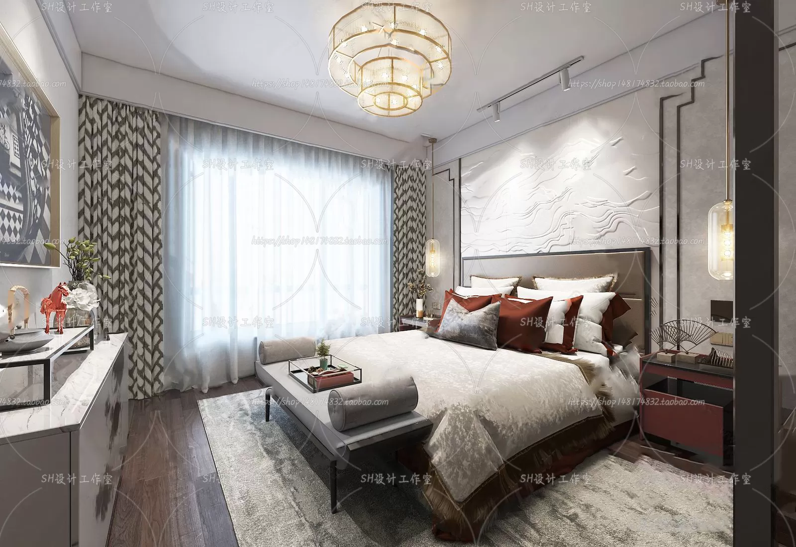 BEDROOM 3D SCENES – VRAY RENDER – 603