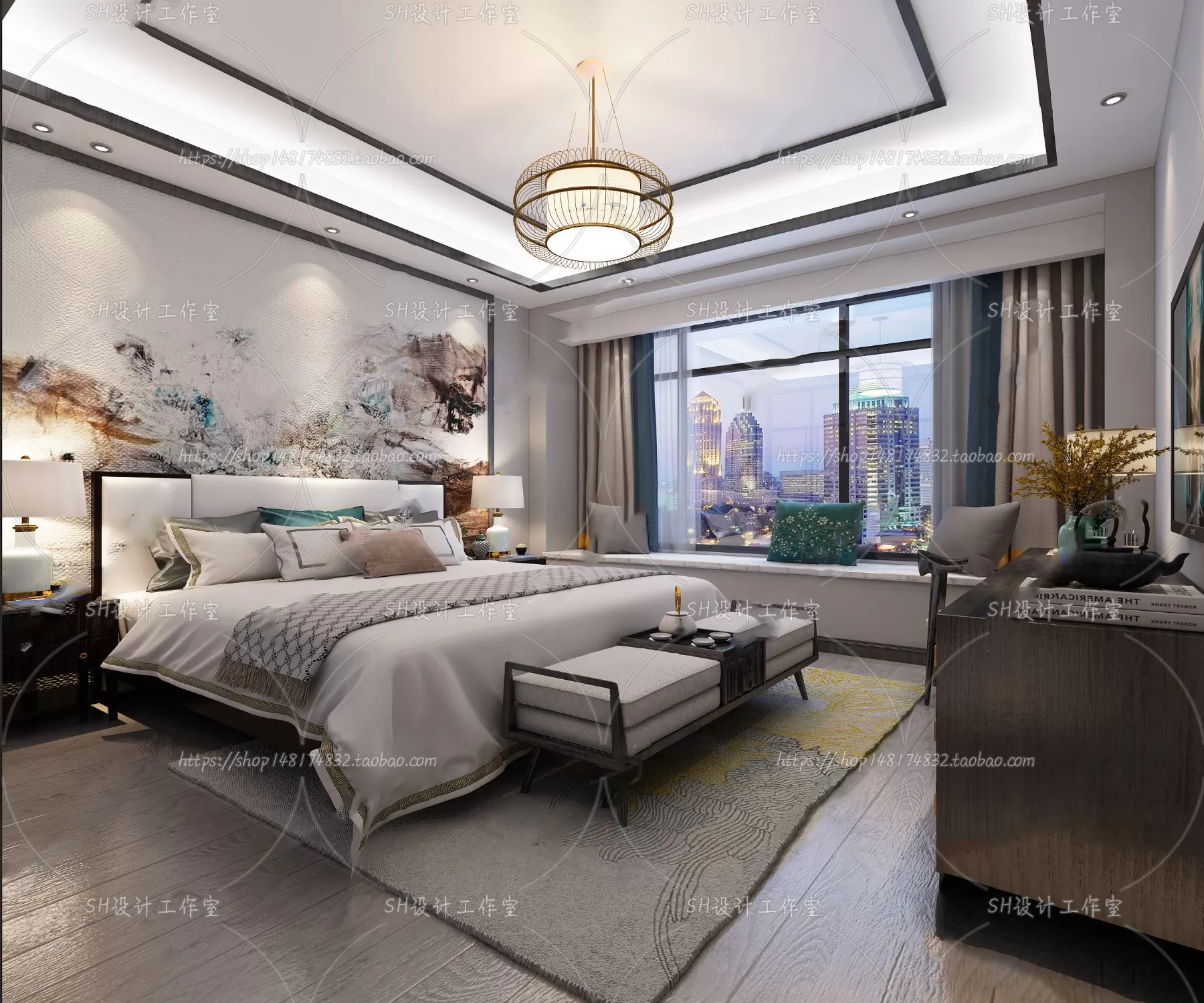 BEDROOM 3D SCENES – VRAY RENDER – 604