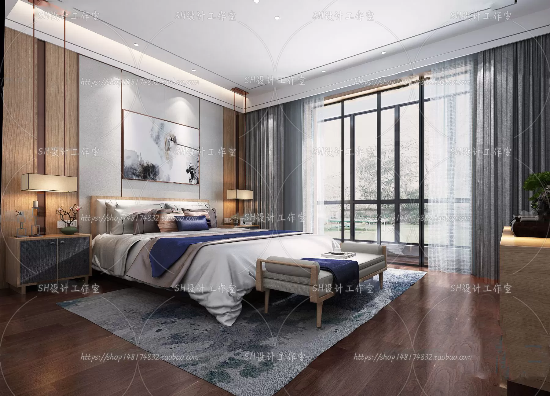 BEDROOM 3D SCENES – VRAY RENDER – 605