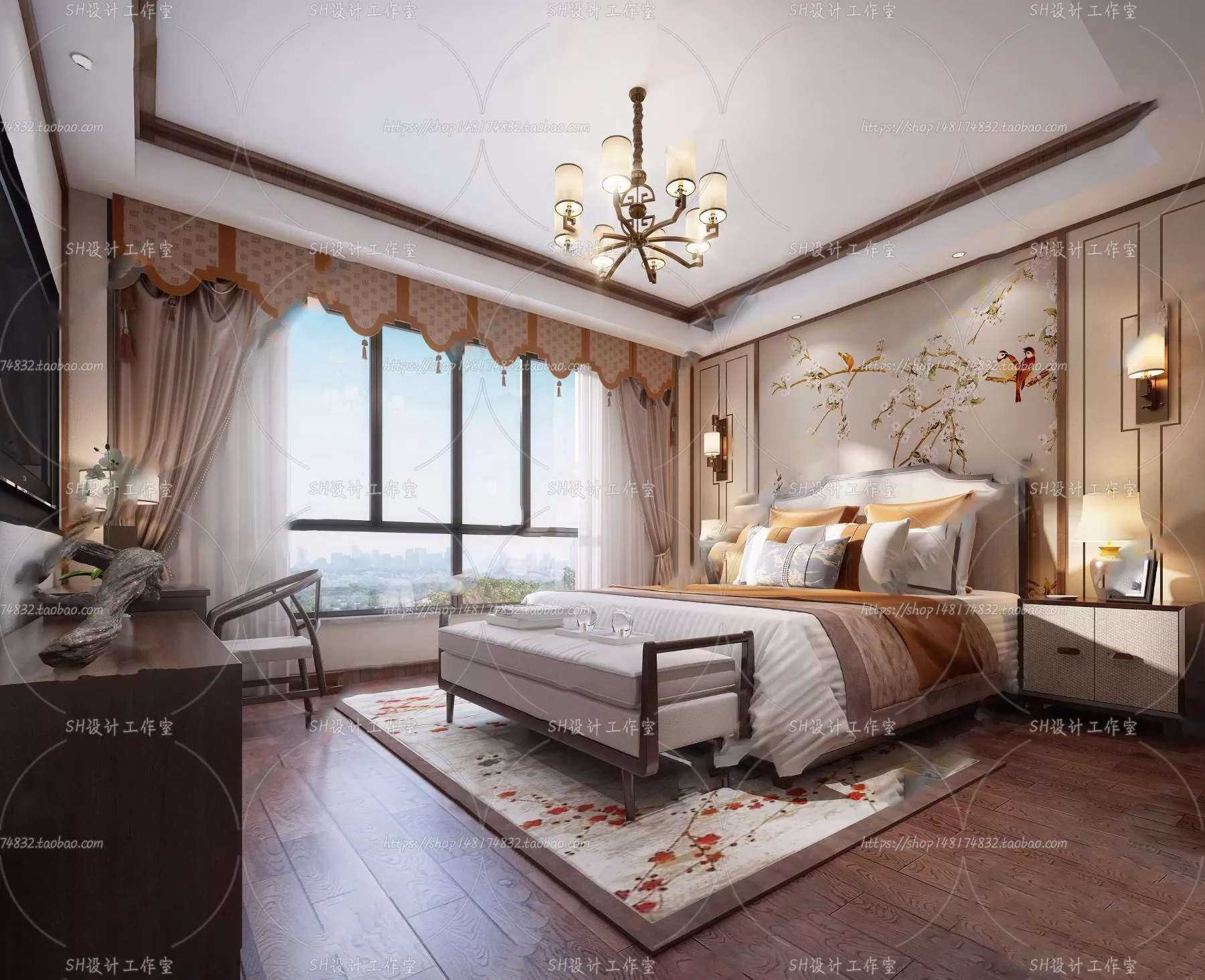BEDROOM 3D SCENES – VRAY RENDER – 606