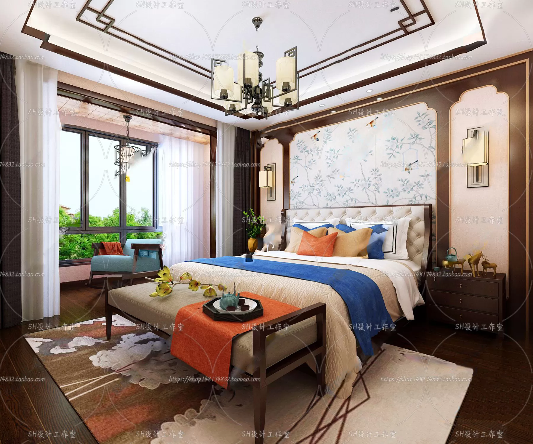 BEDROOM 3D SCENES – VRAY RENDER – 609
