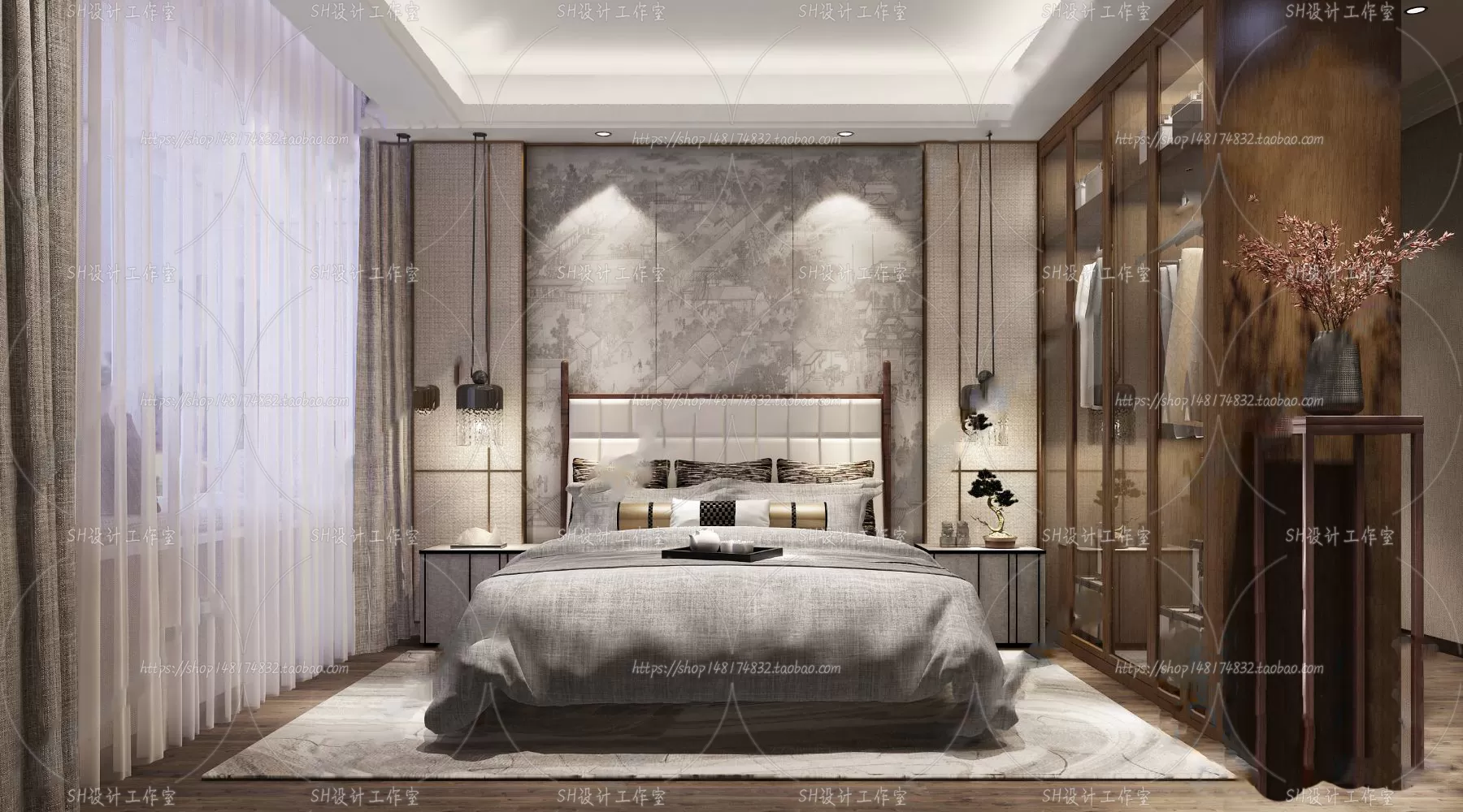 BEDROOM 3D SCENES – VRAY RENDER – 610