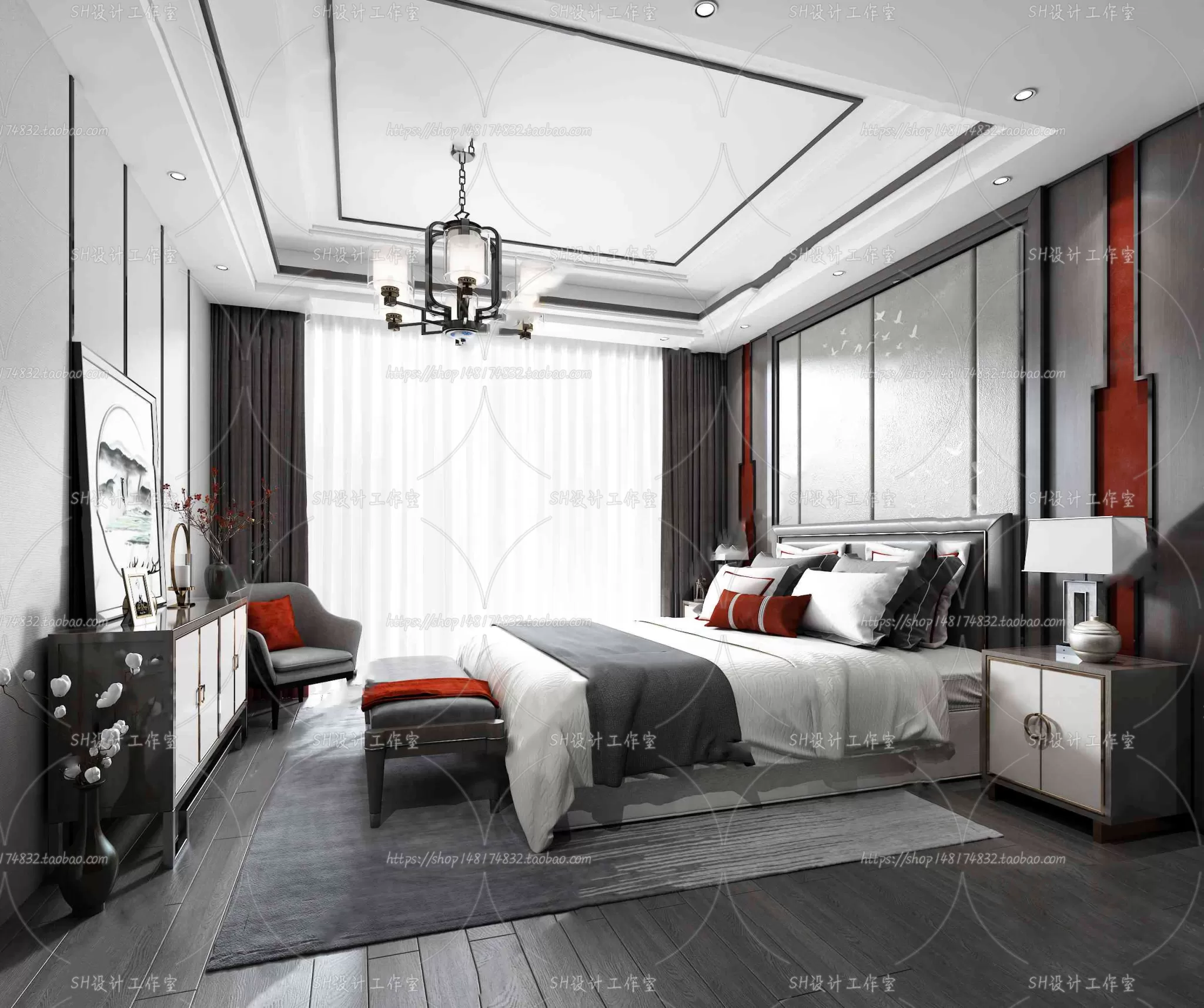 BEDROOM 3D SCENES – VRAY RENDER – 611
