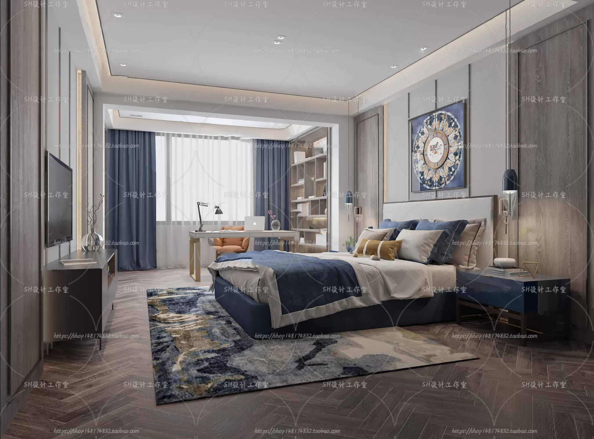 BEDROOM 3D SCENES – VRAY RENDER – 614