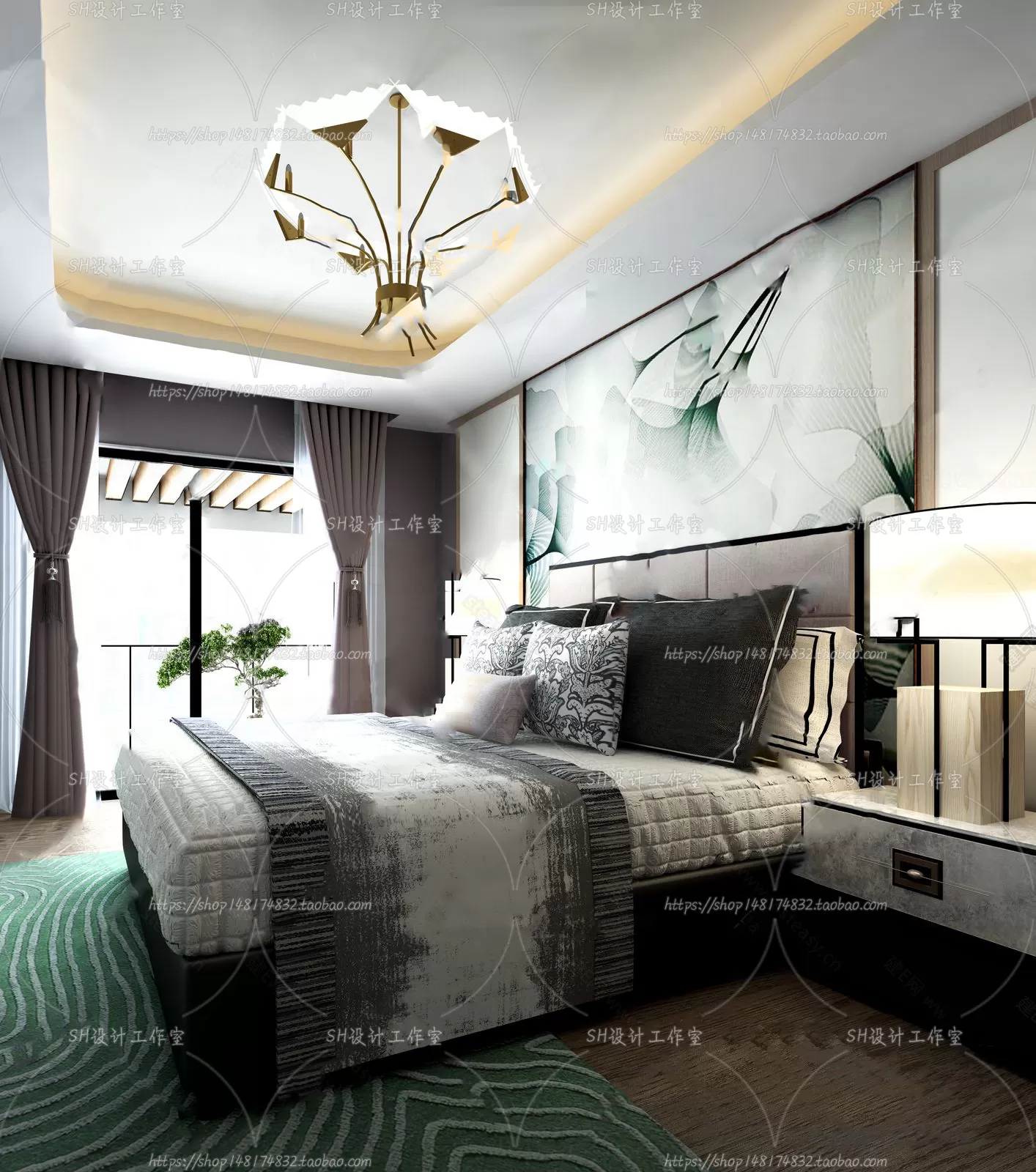 BEDROOM 3D SCENES – VRAY RENDER – 615