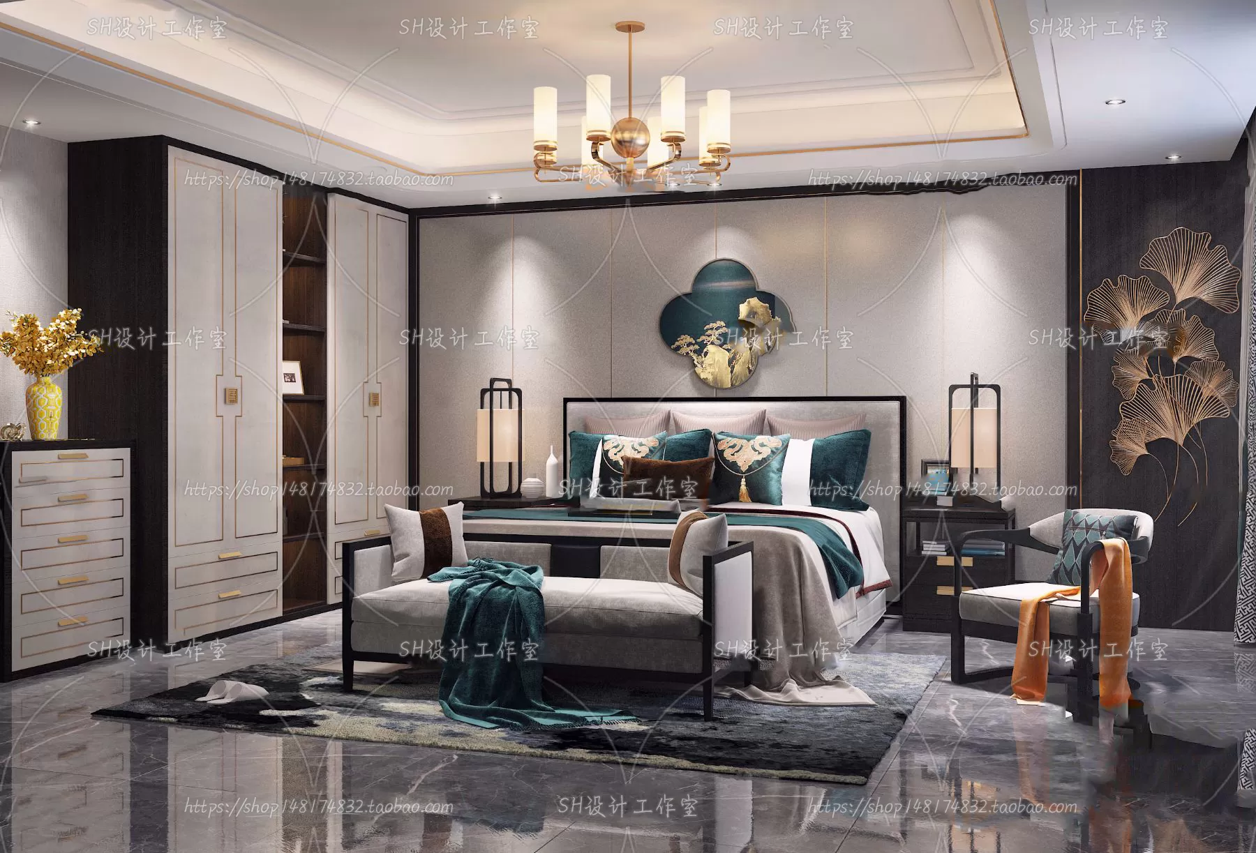 BEDROOM 3D SCENES – VRAY RENDER – 617