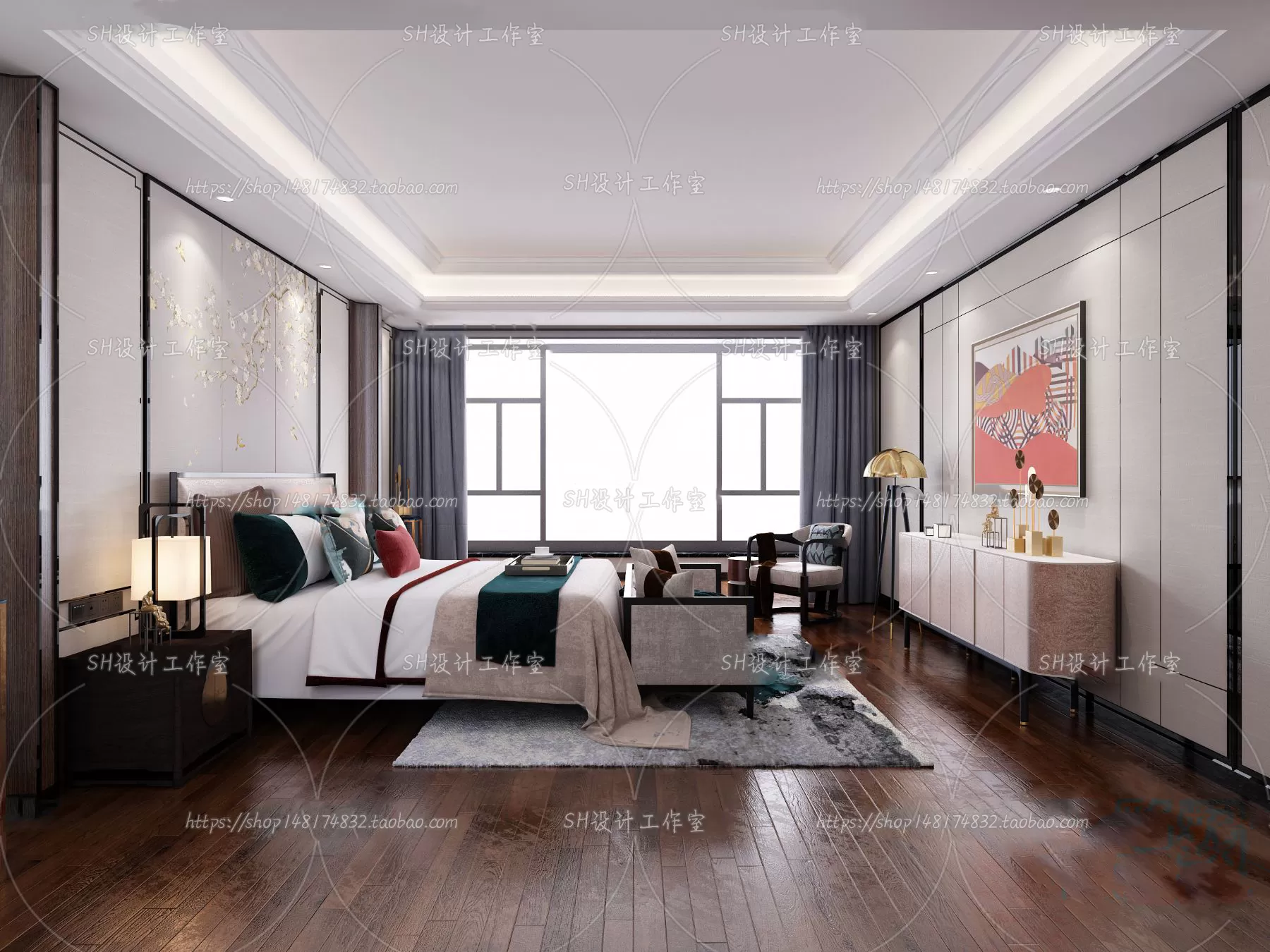 BEDROOM 3D SCENES – VRAY RENDER – 619