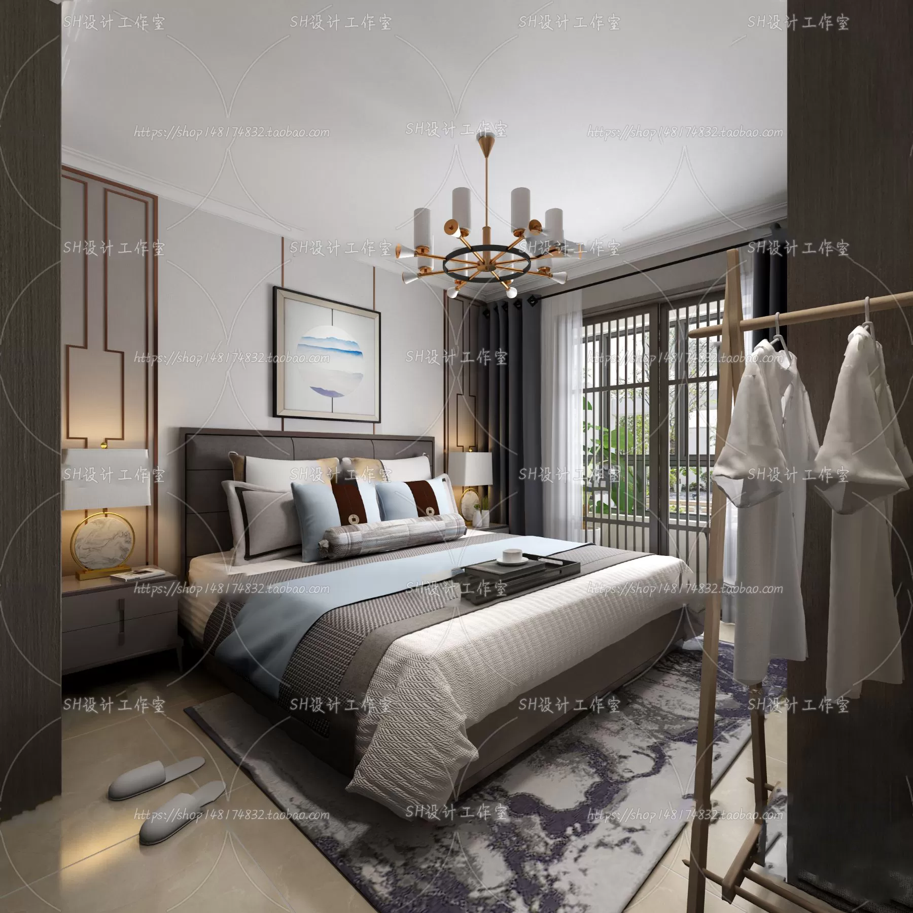 BEDROOM 3D SCENES – VRAY RENDER – 623