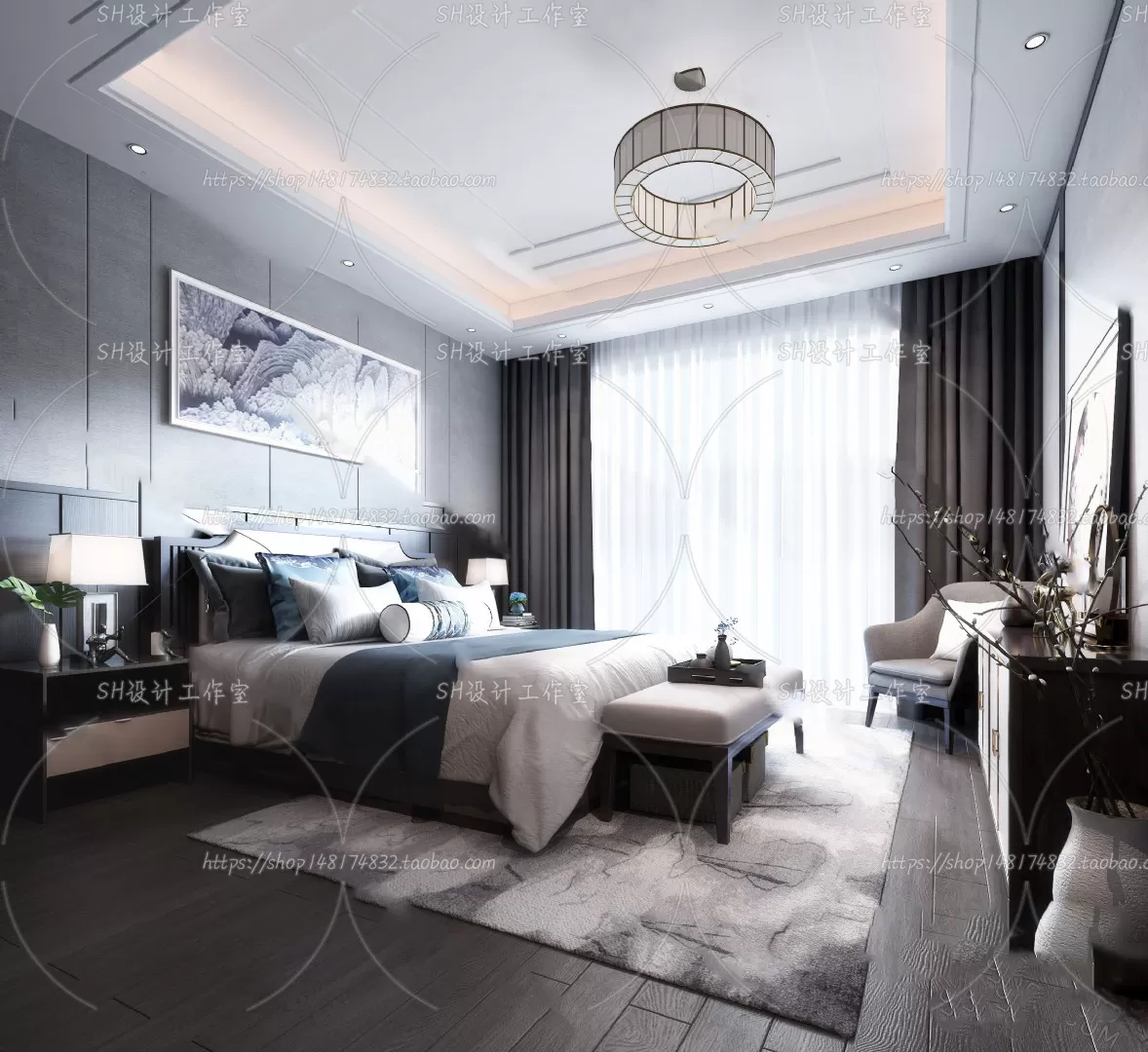 BEDROOM 3D SCENES – VRAY RENDER – 624