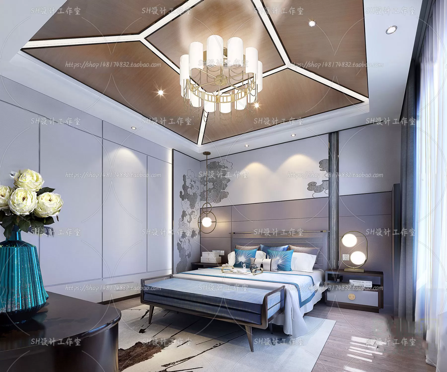 BEDROOM 3D SCENES – VRAY RENDER – 626