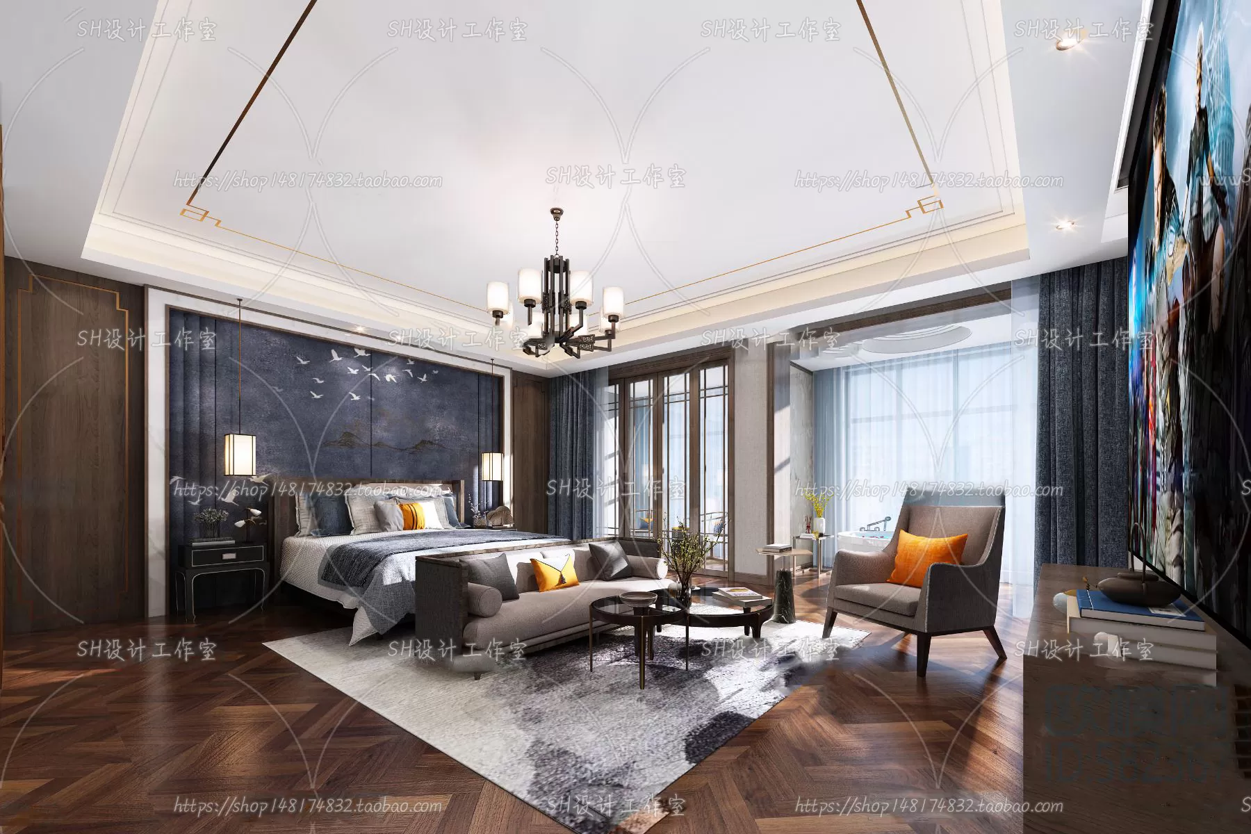 BEDROOM 3D SCENES – VRAY RENDER – 627