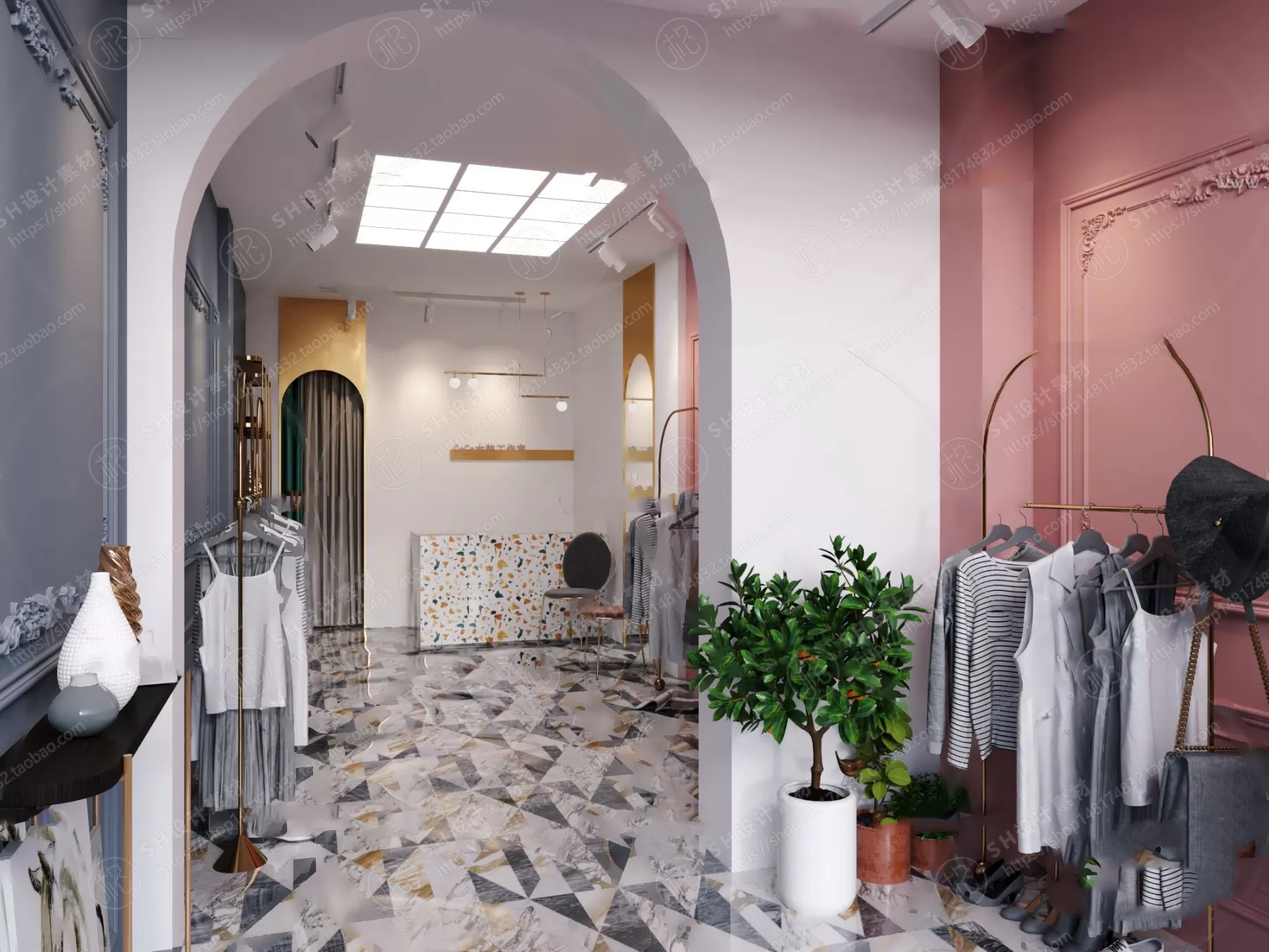 CLOTHING STORE 3D SCENES – VRAY RENDER – 01