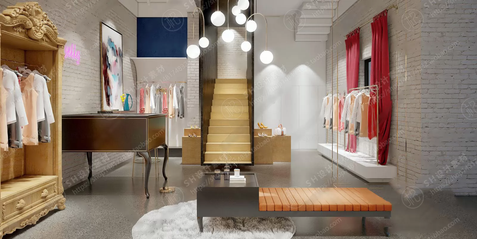 CLOTHING STORE 3D SCENES – VRAY RENDER – 05