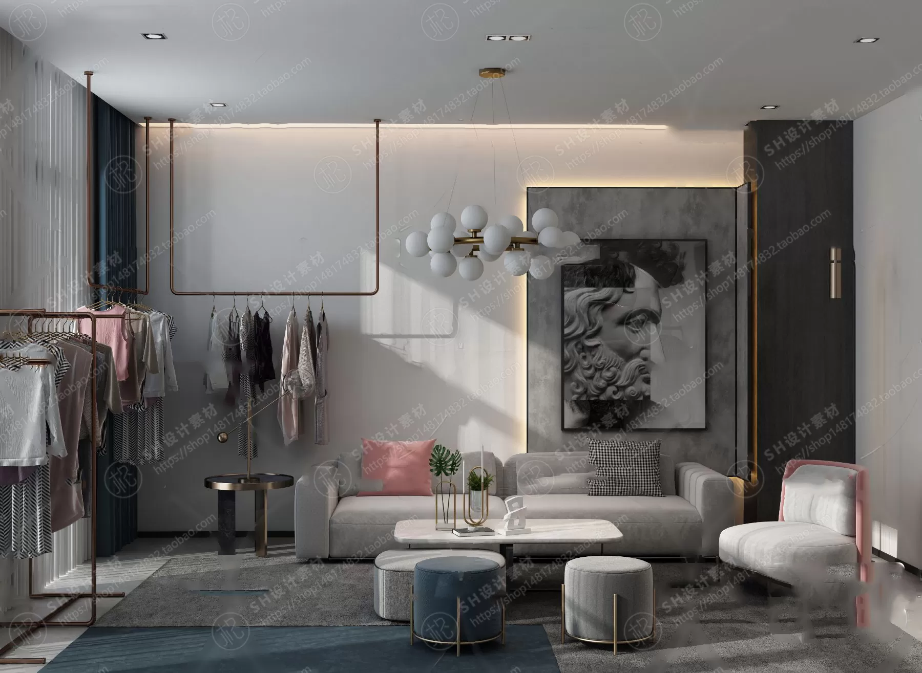 CLOTHING STORE 3D SCENES – VRAY RENDER – 09