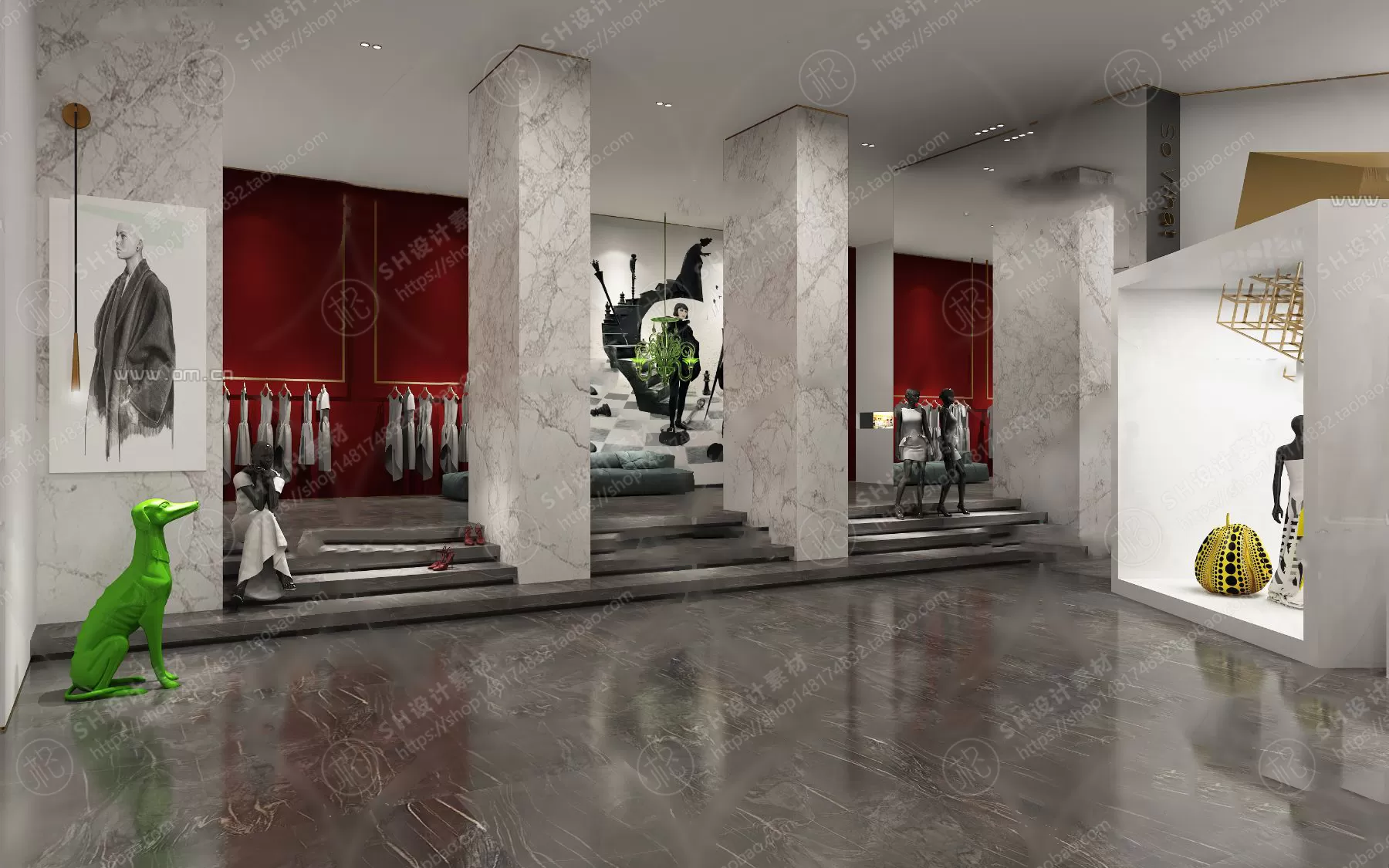 CLOTHING STORE 3D SCENES – VRAY RENDER – 16