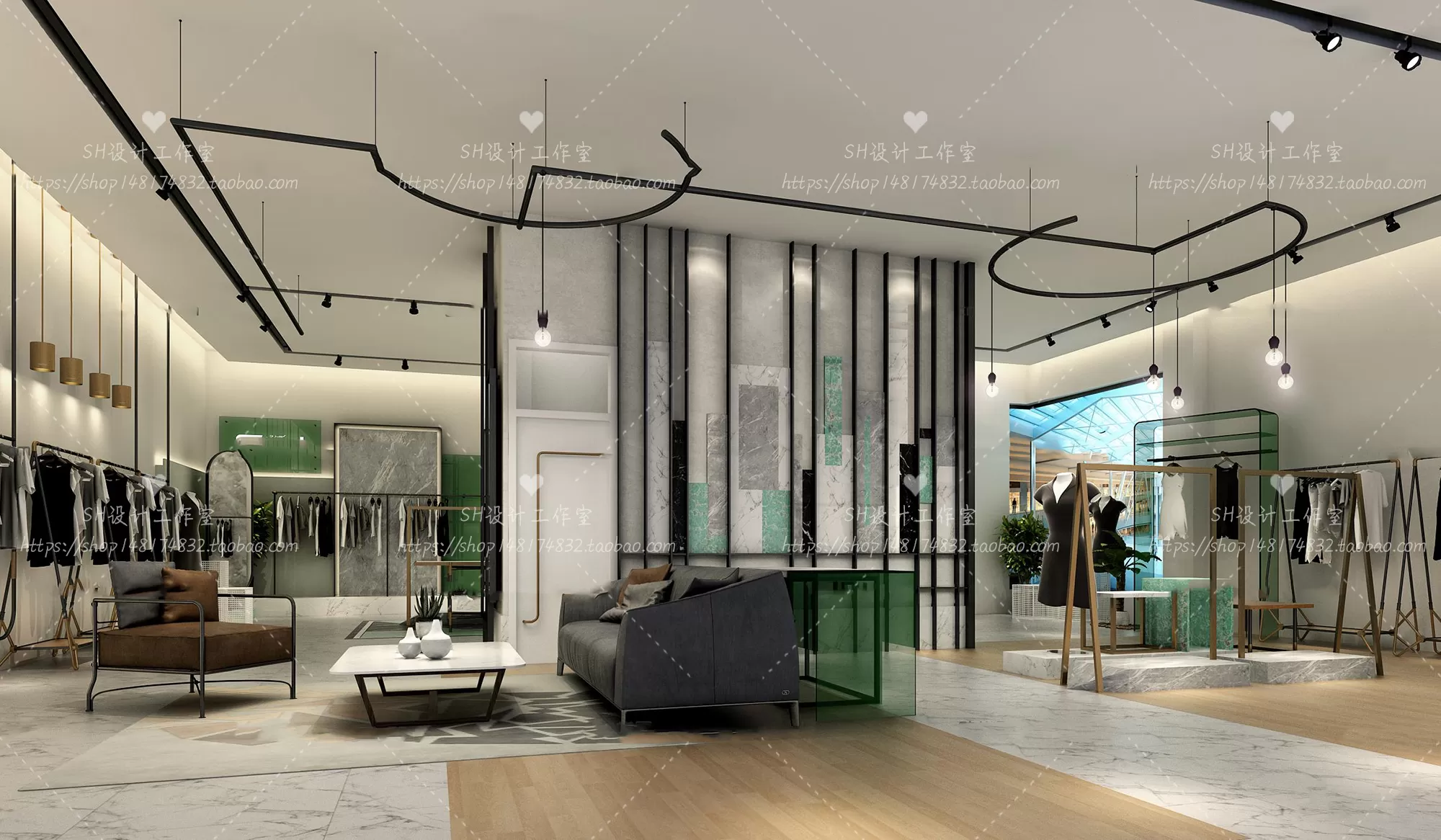 CLOTHING STORE 3D SCENES – VRAY RENDER – 40