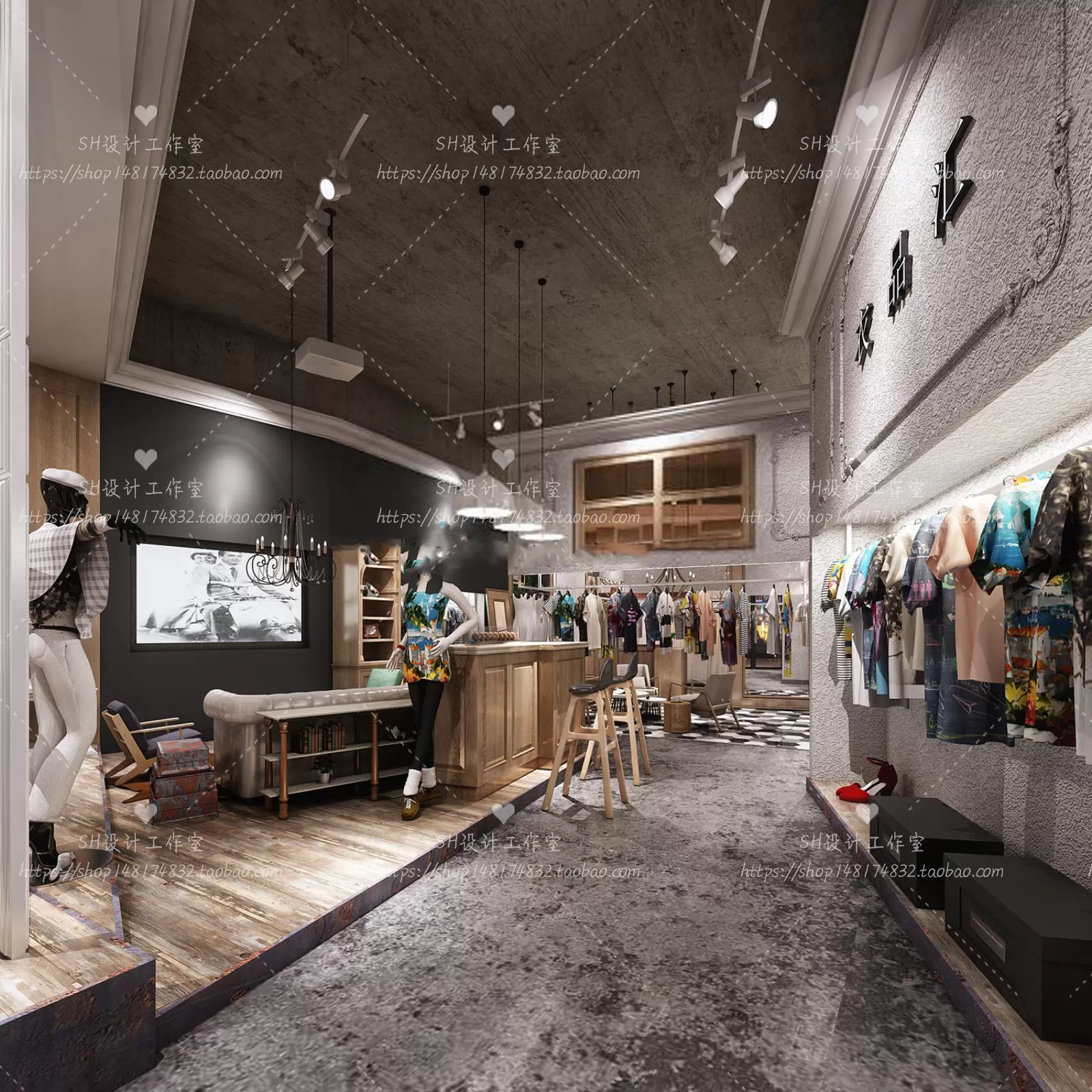 CLOTHING STORE 3D SCENES – VRAY RENDER – 73