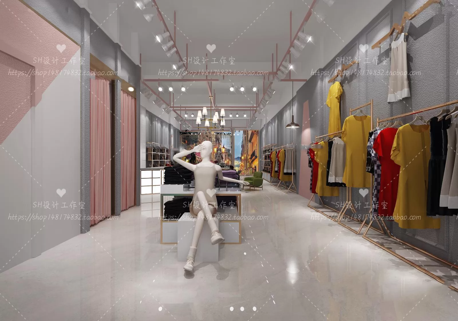 CLOTHING STORE 3D SCENES – VRAY RENDER – 110