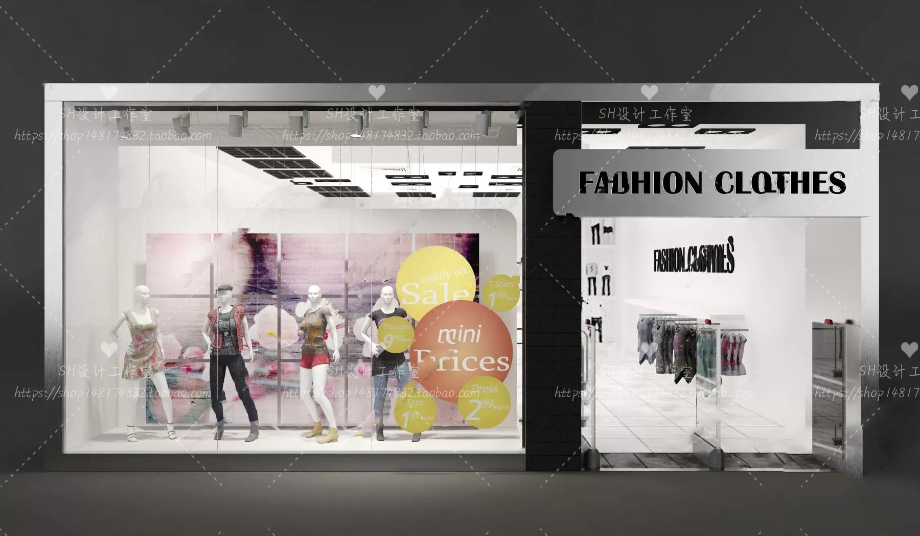 CLOTHING STORE 3D SCENES – VRAY RENDER – 114