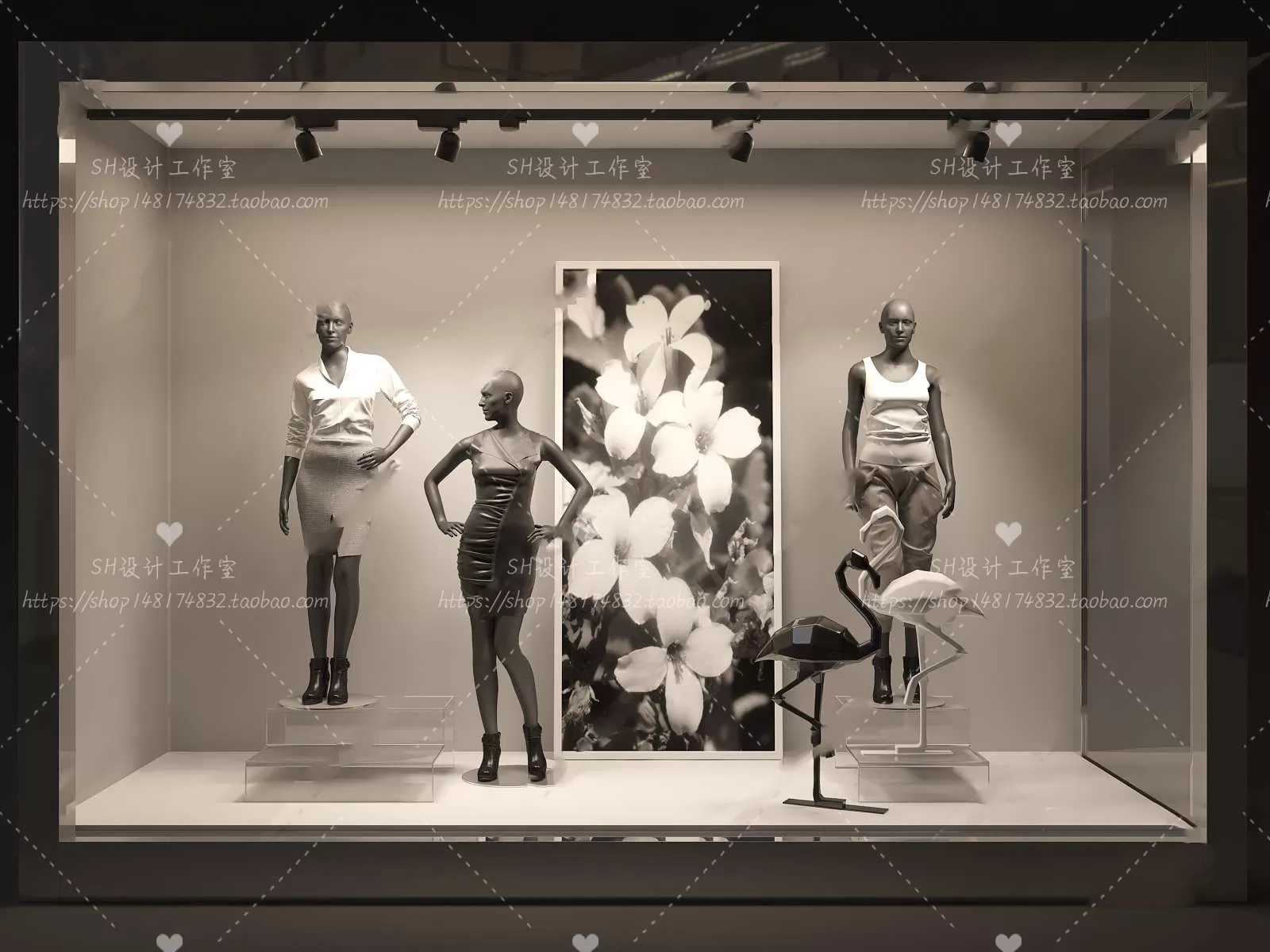 CLOTHING STORE 3D SCENES – VRAY RENDER – 115