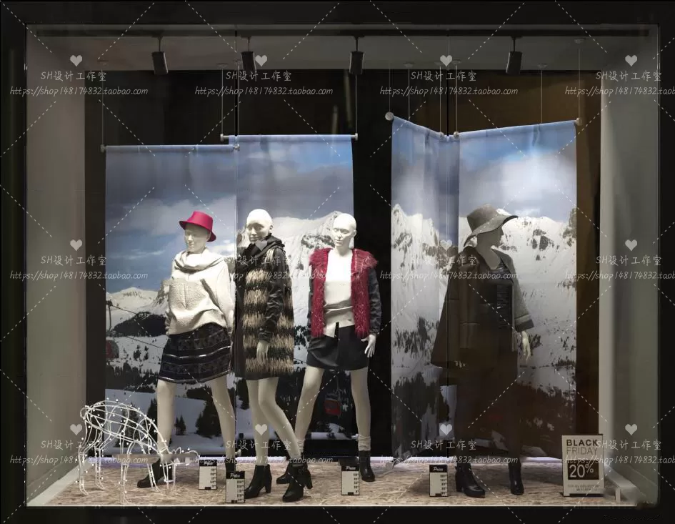 CLOTHING STORE 3D SCENES – VRAY RENDER – 117