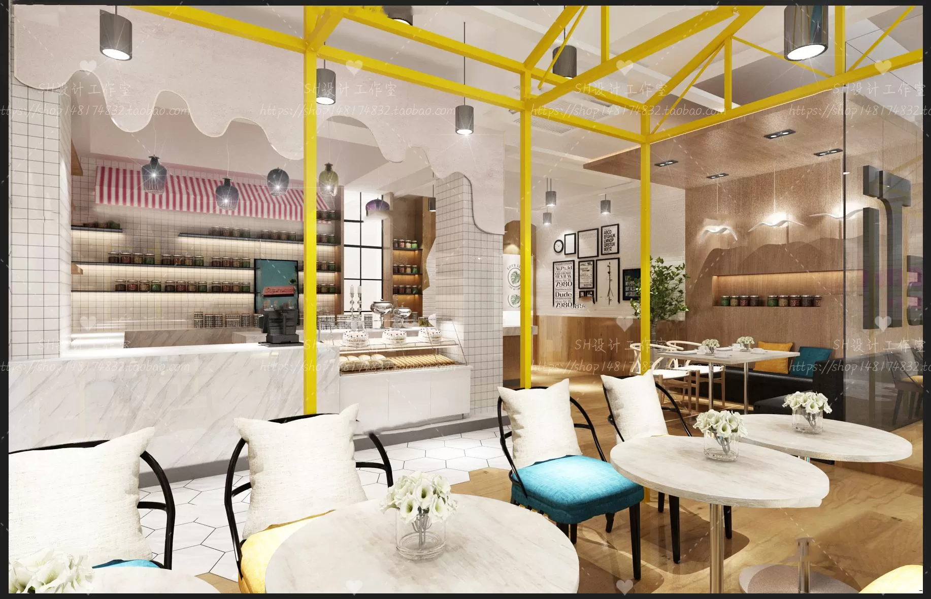 COFFEE SHOP 3D SCENES – VRAY RENDER – 01