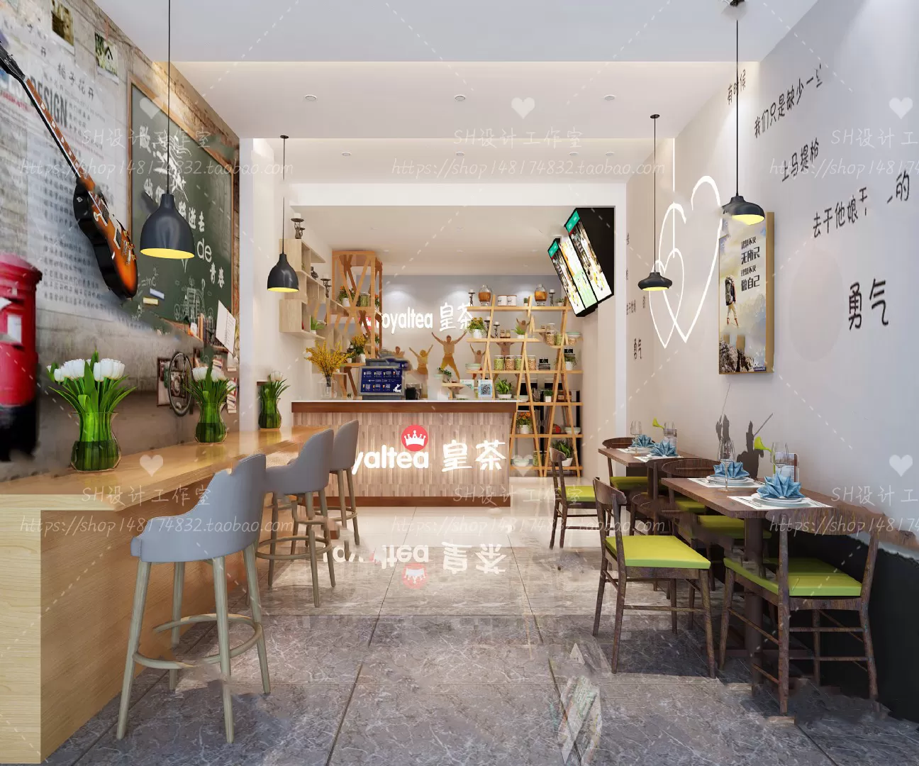 COFFEE SHOP 3D SCENES – VRAY RENDER – 15