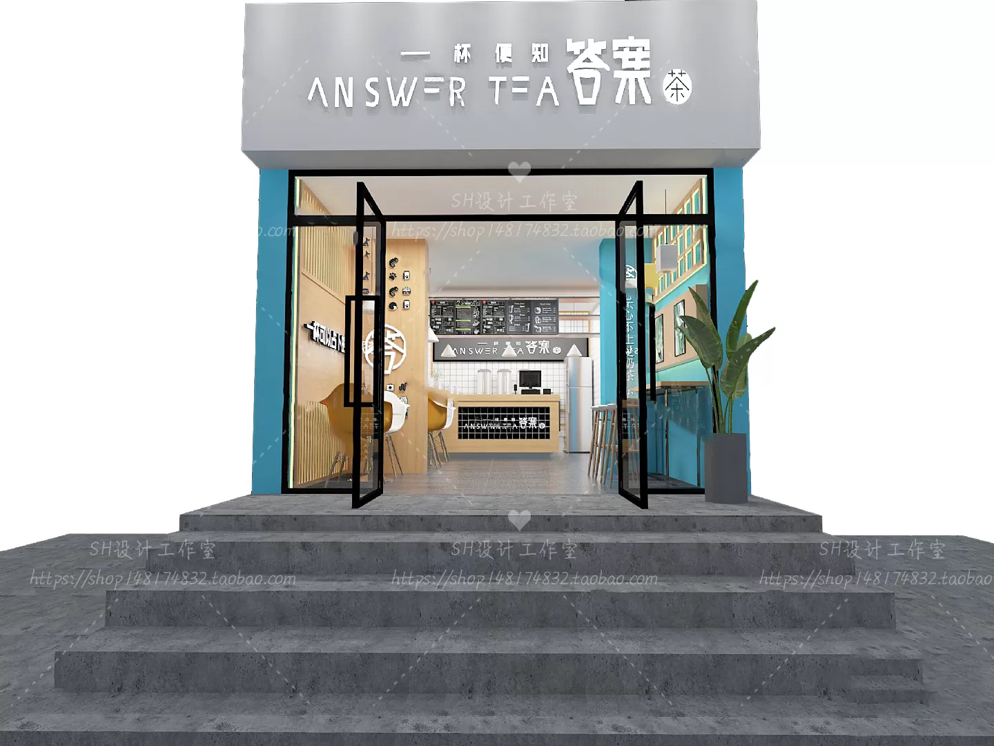 COFFEE SHOP 3D SCENES – VRAY RENDER – 23