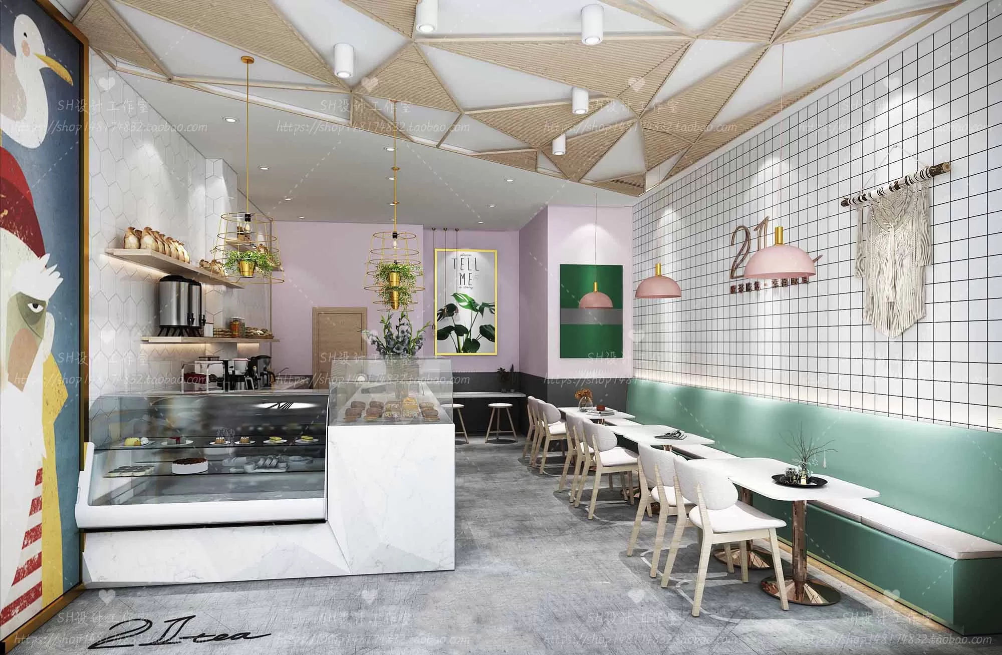 COFFEE SHOP 3D SCENES – VRAY RENDER – 35