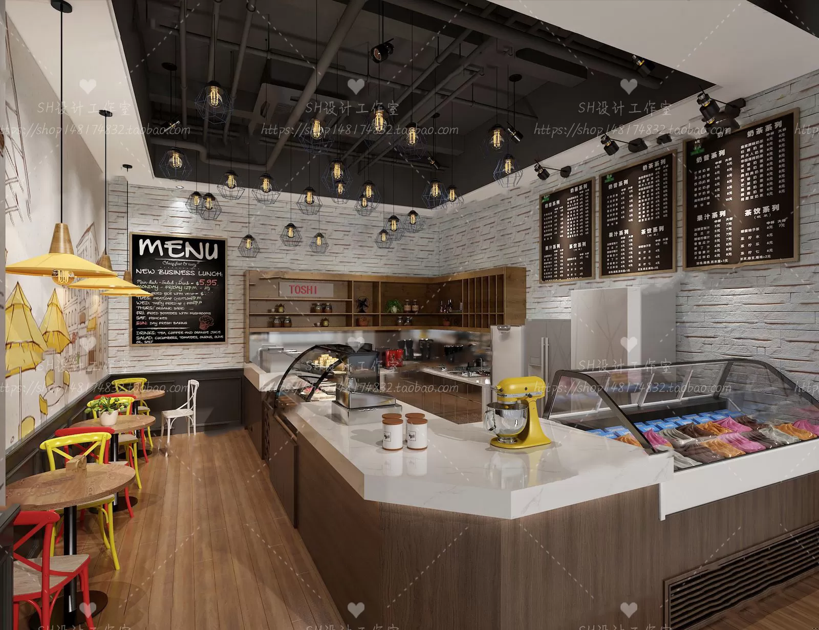 COFFEE SHOP 3D SCENES – VRAY RENDER – 45