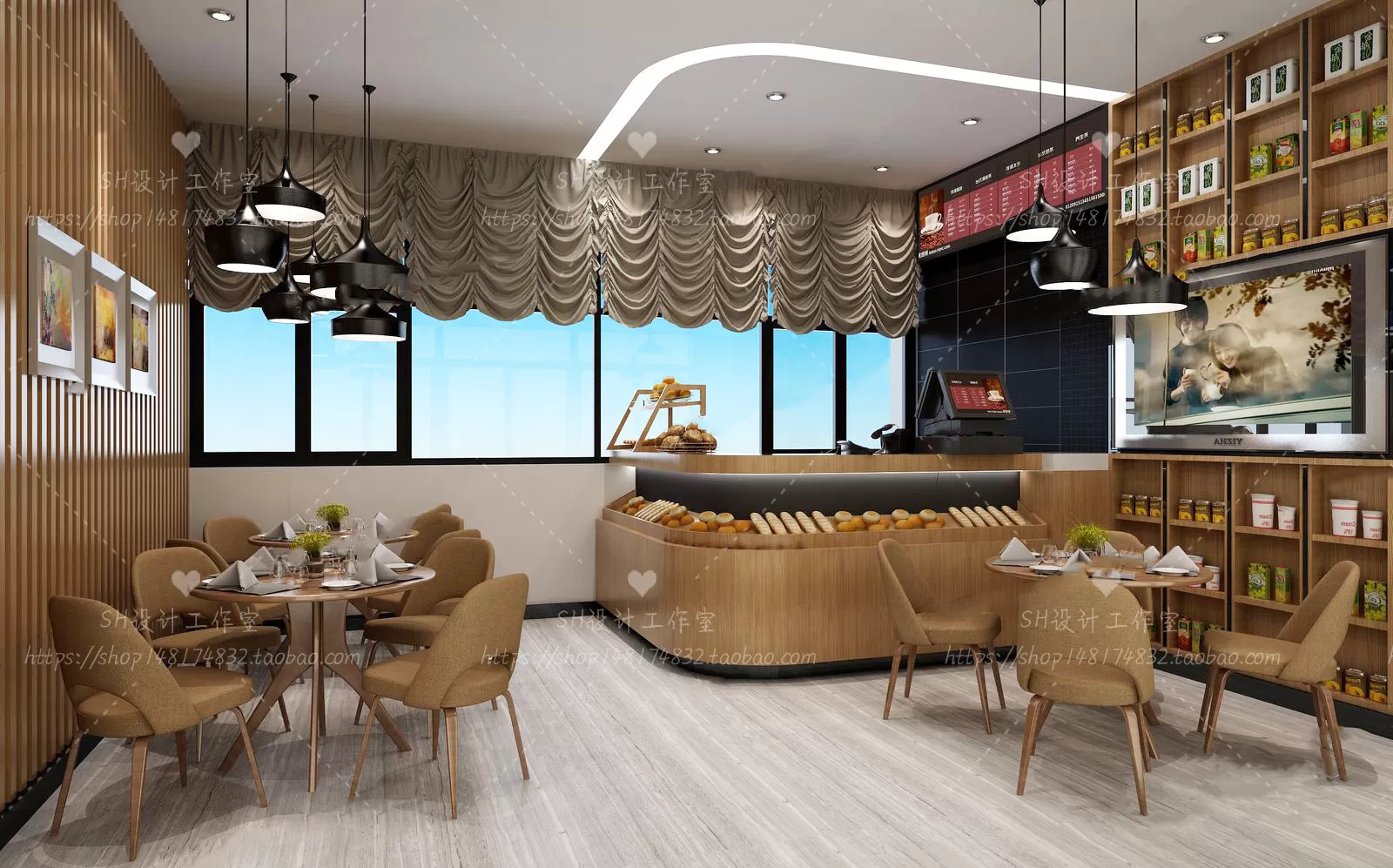 COFFEE SHOP 3D SCENES – VRAY RENDER – 61