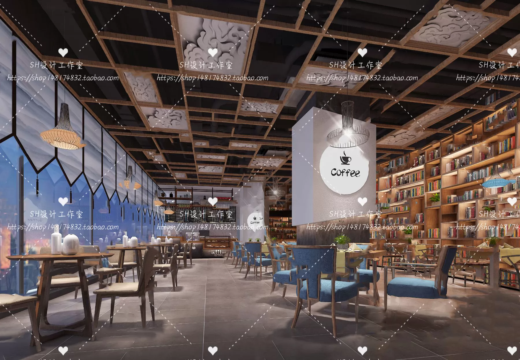 COFFEE SHOP 3D SCENES – VRAY RENDER – 76