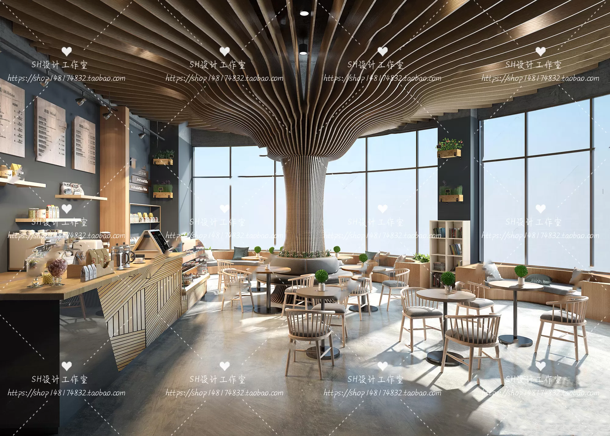 COFFEE SHOP 3D SCENES – VRAY RENDER – 83