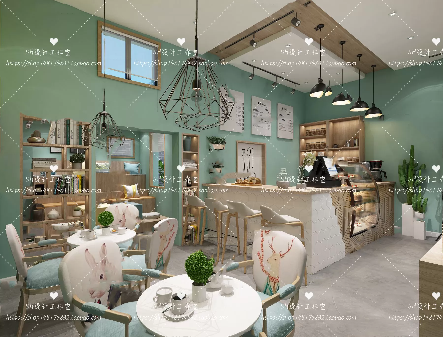 COFFEE SHOP 3D SCENES – VRAY RENDER – 107