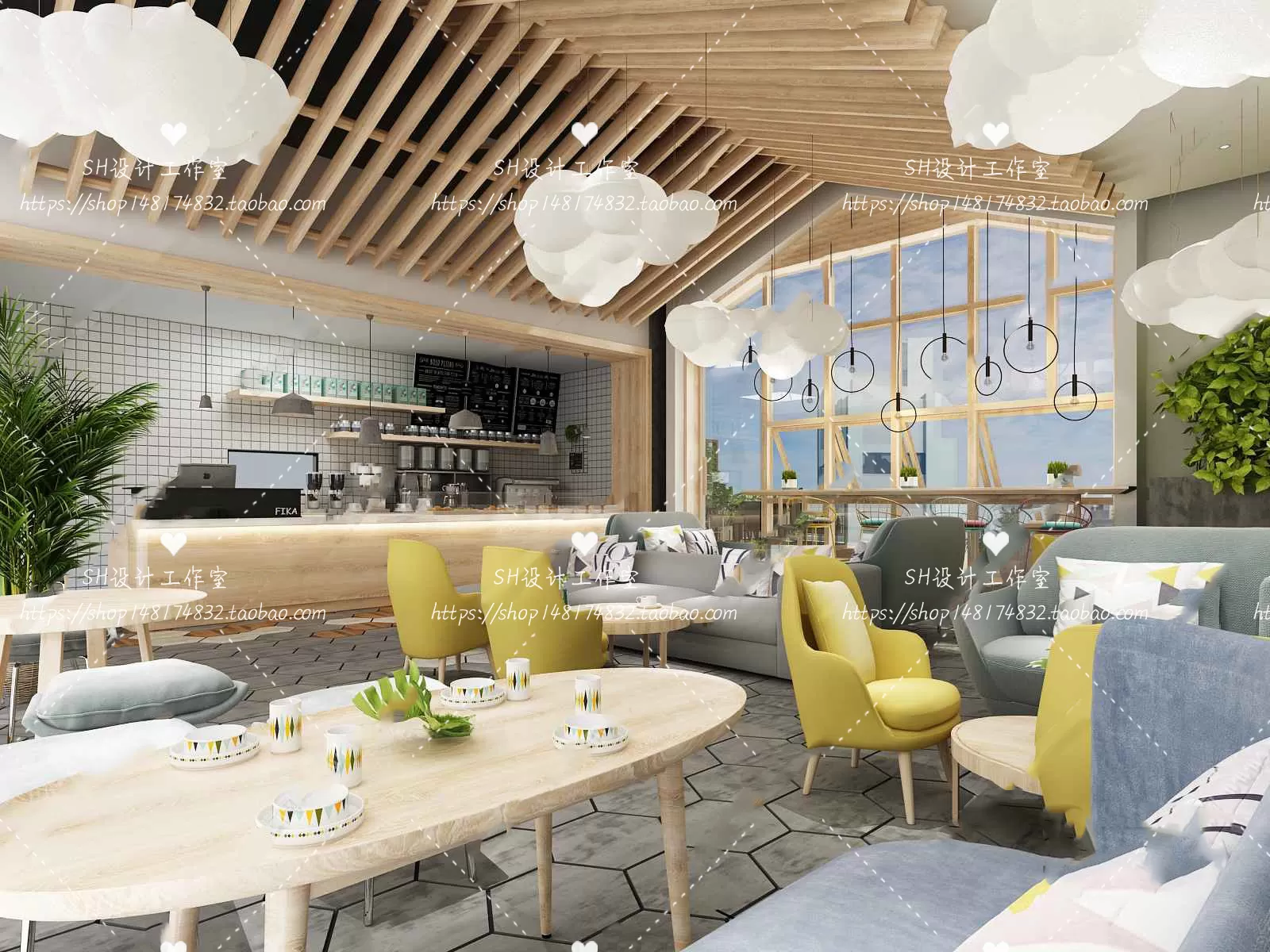 COFFEE SHOP 3D SCENES – VRAY RENDER – 110