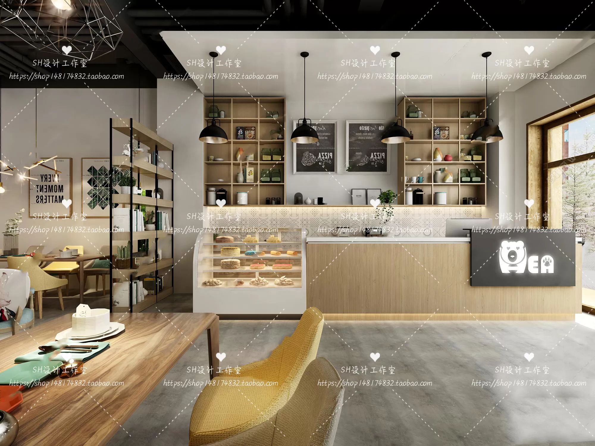 COFFEE SHOP 3D SCENES – VRAY RENDER – 115