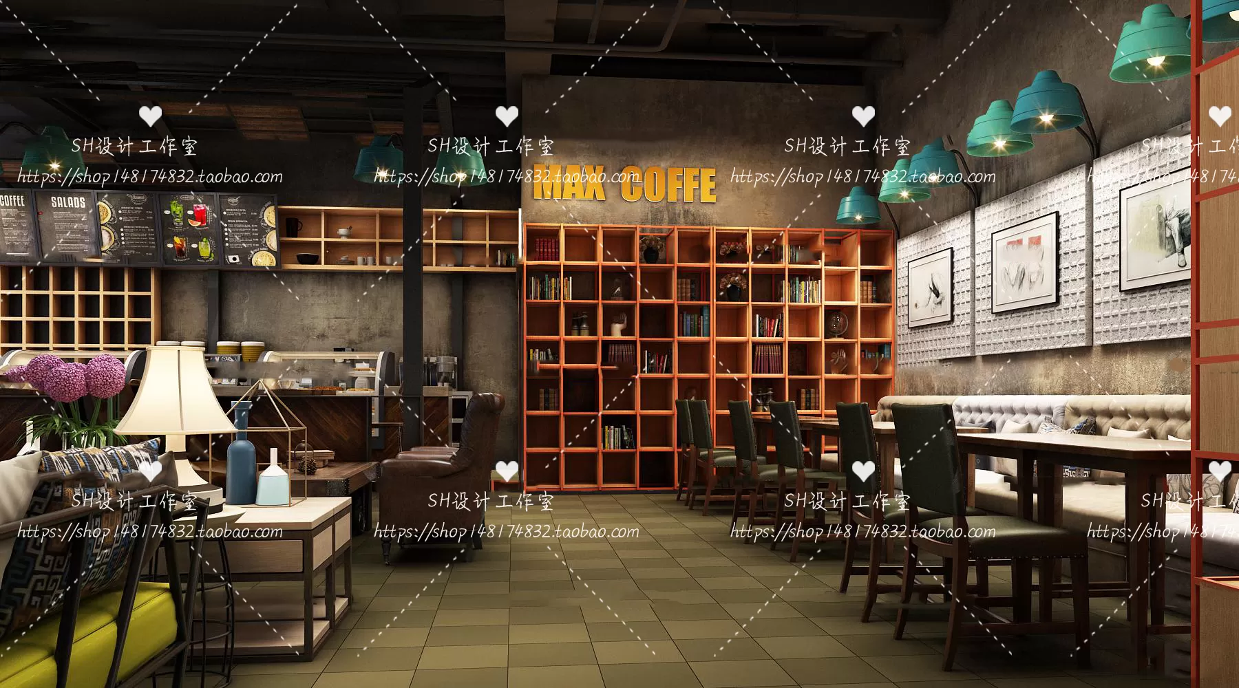 COFFEE SHOP 3D SCENES – VRAY RENDER – 123