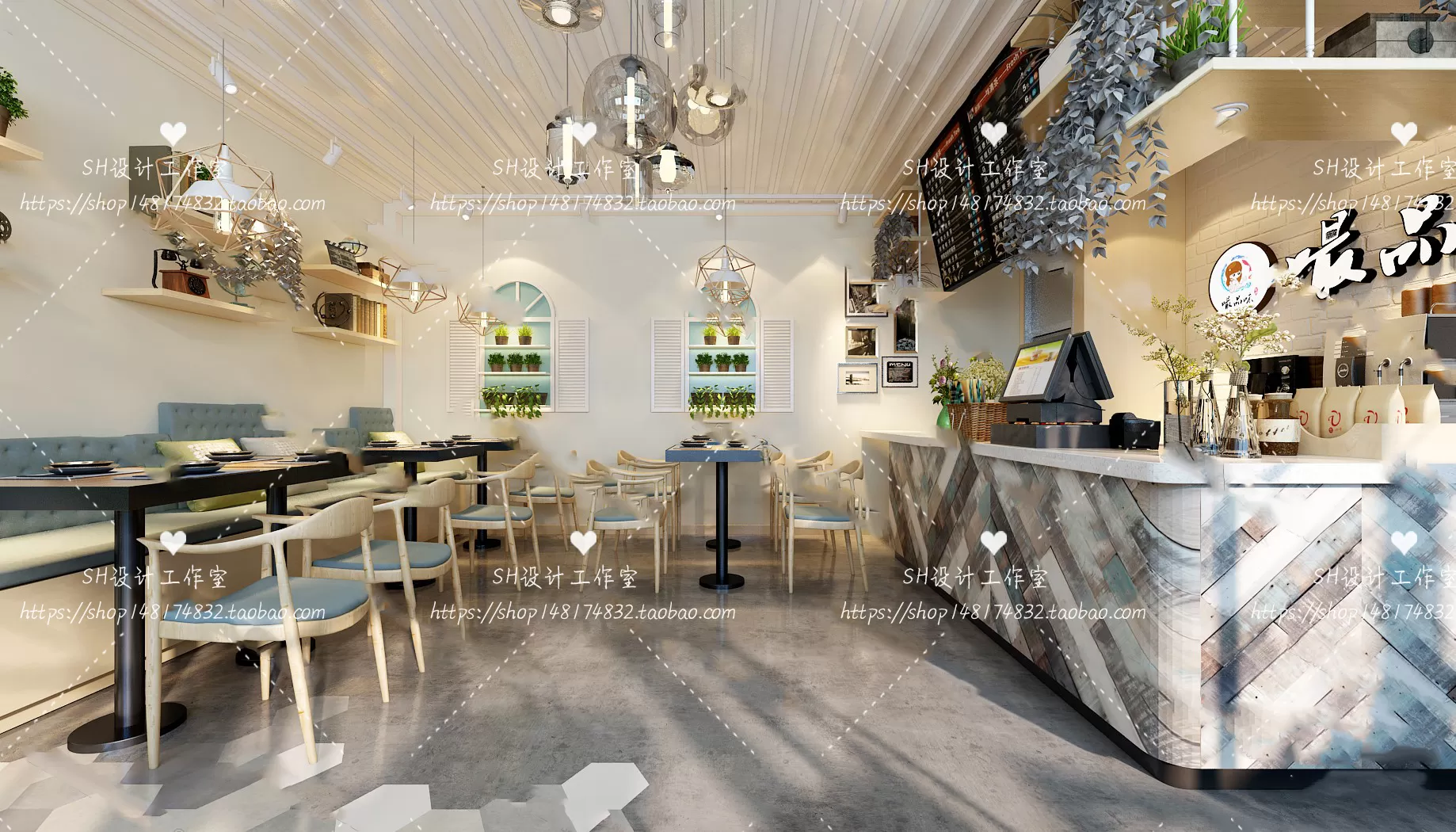 COFFEE SHOP 3D SCENES – VRAY RENDER – 124