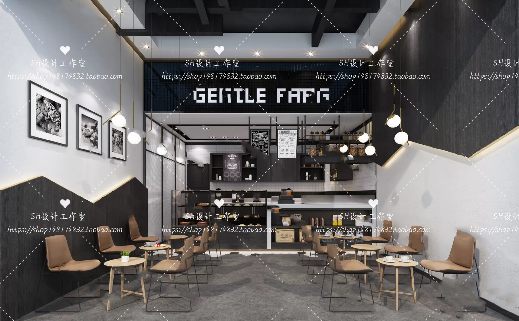 COFFEE SHOP 3D SCENES – VRAY RENDER – 128