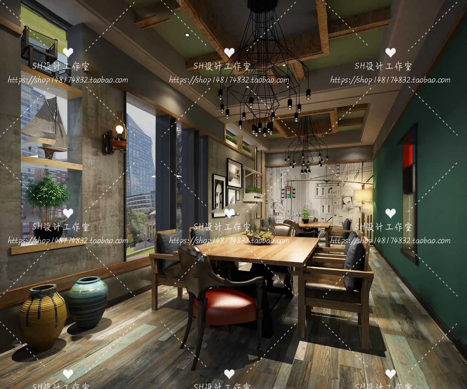 COFFEE SHOP 3D SCENES – VRAY RENDER – 130