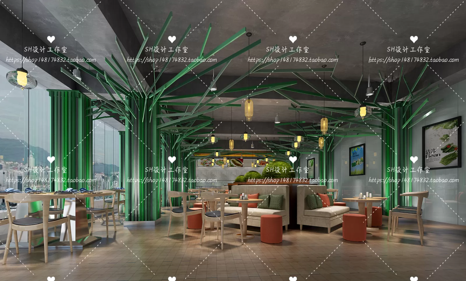 COFFEE SHOP 3D SCENES – VRAY RENDER – 131