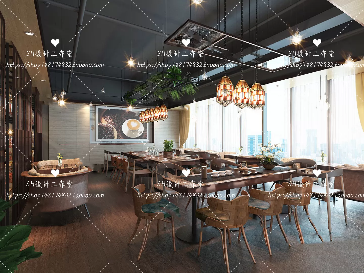 COFFEE SHOP 3D SCENES – VRAY RENDER – 132