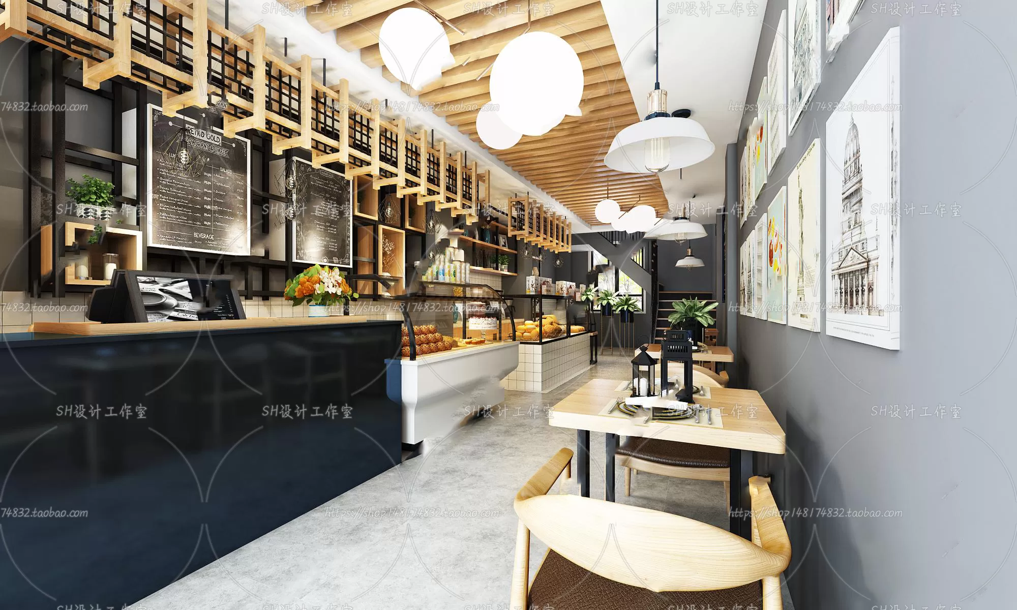 COFFEE SHOP 3D SCENES – VRAY RENDER – 141