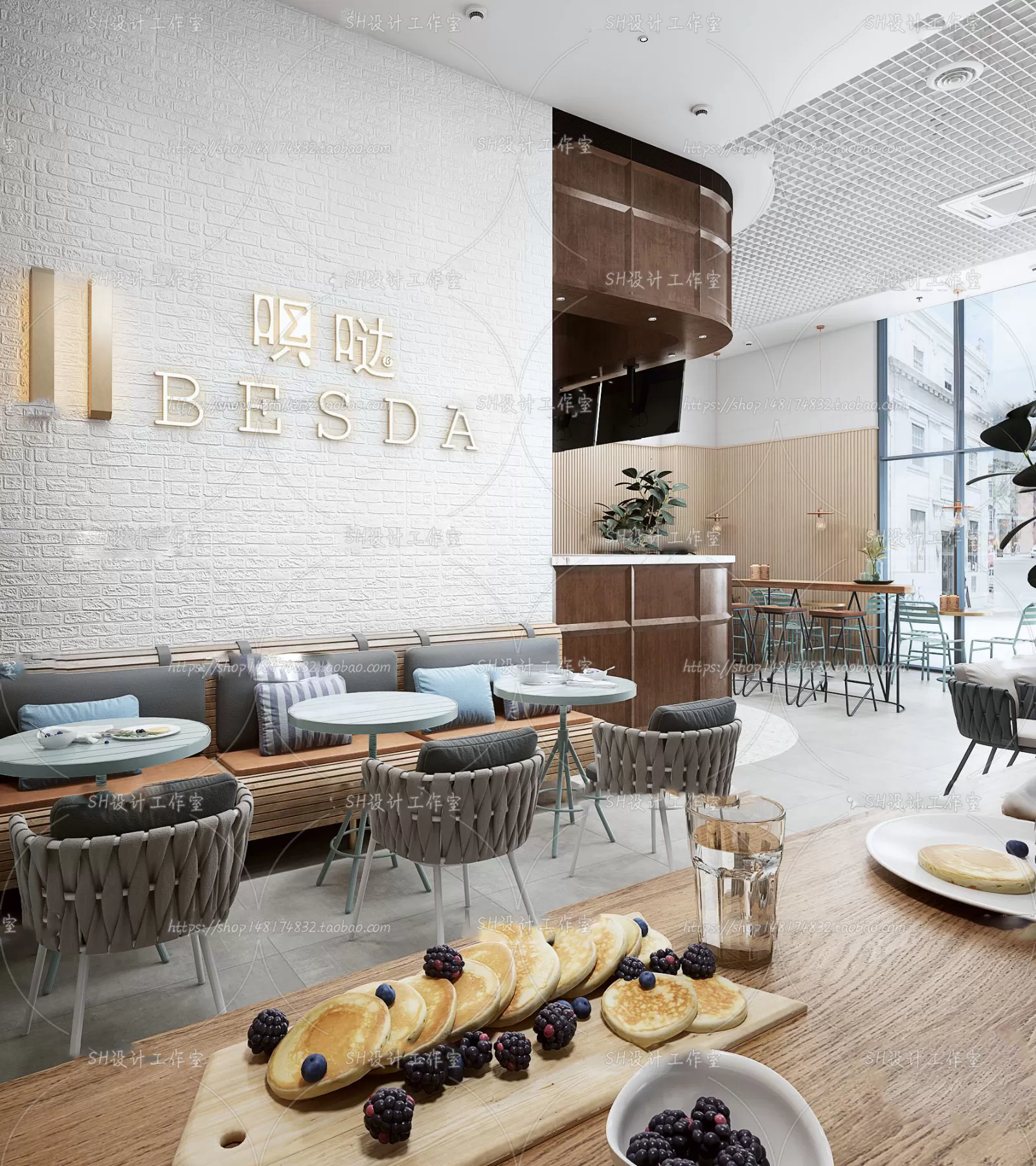 COFFEE SHOP 3D SCENES – VRAY RENDER – 143