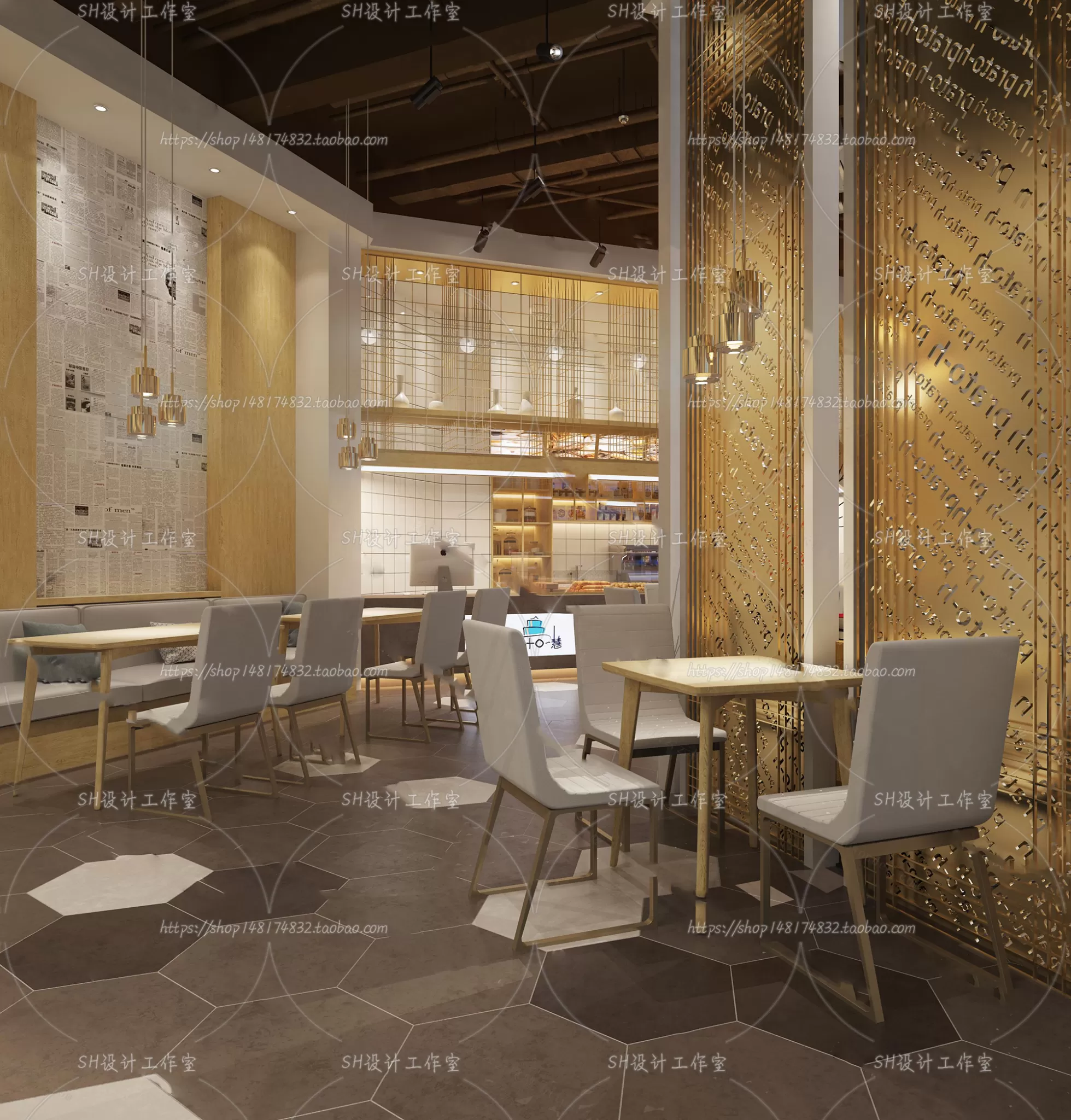 COFFEE SHOP 3D SCENES – VRAY RENDER – 144